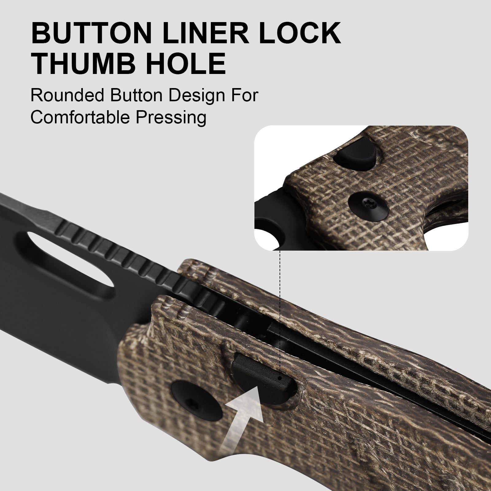 Sheepdog® Knives C01C | Kizer Button Liner Lock™ | DLC Ultra | ELMAX | Norplex UltreX™ Micarta | KizerB™ 3488.29BSA2