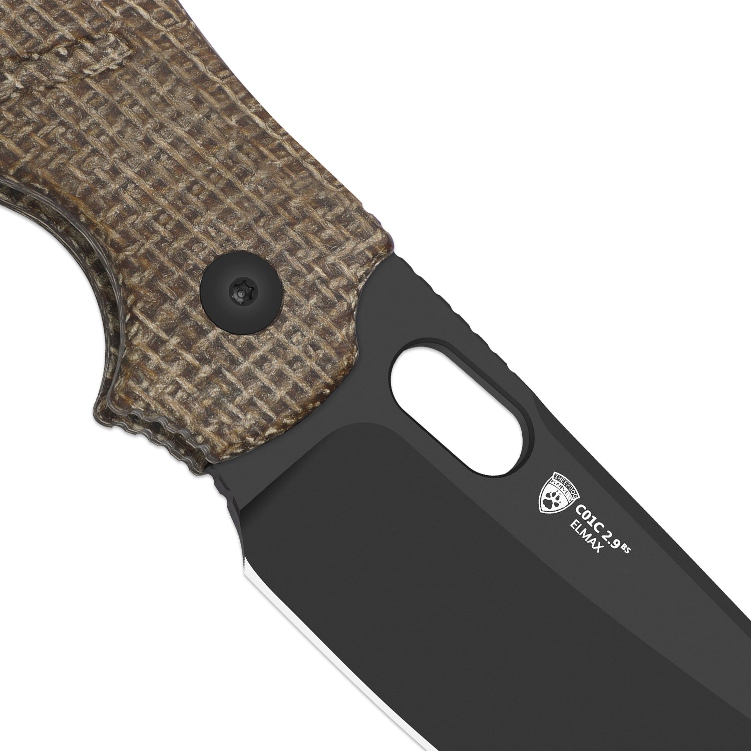 Sheepdog® Knives C01C | Kizer Button Liner Lock™ | DLC Ultra | ELMAX | Norplex UltreX™ Micarta | KizerB™ 3488.29BSA2