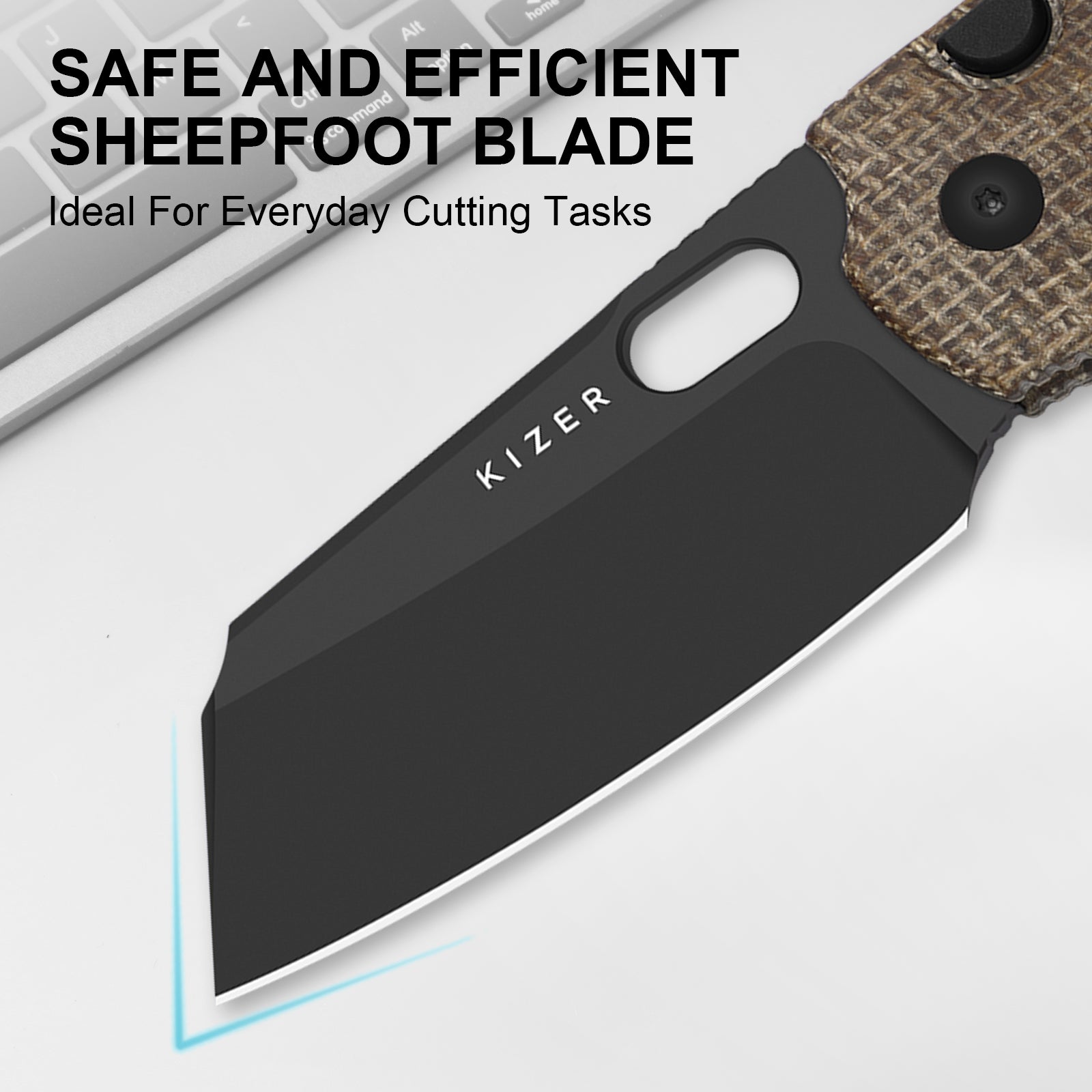 Sheepdog® Knives C01C | Kizer Button Liner Lock™ | DLC Ultra | ELMAX | Norplex UltreX™ Micarta | KizerB™ 3488.29BSA2