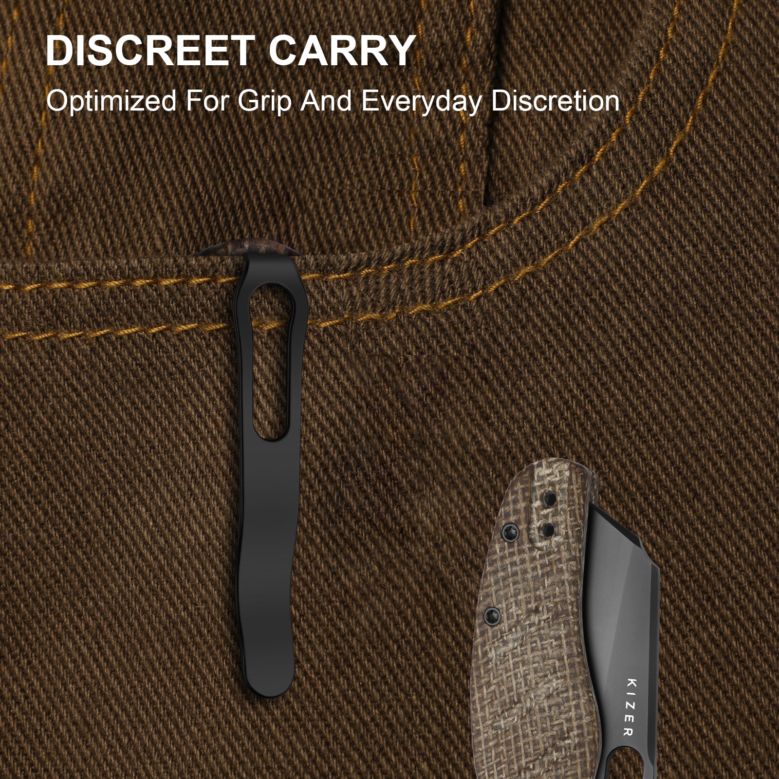 Sheepdog® Knives C01C | Kizer Button Liner Lock™ | DLC Ultra | ELMAX | Norplex UltreX™ Micarta | KizerB™ 3488.29BSA2