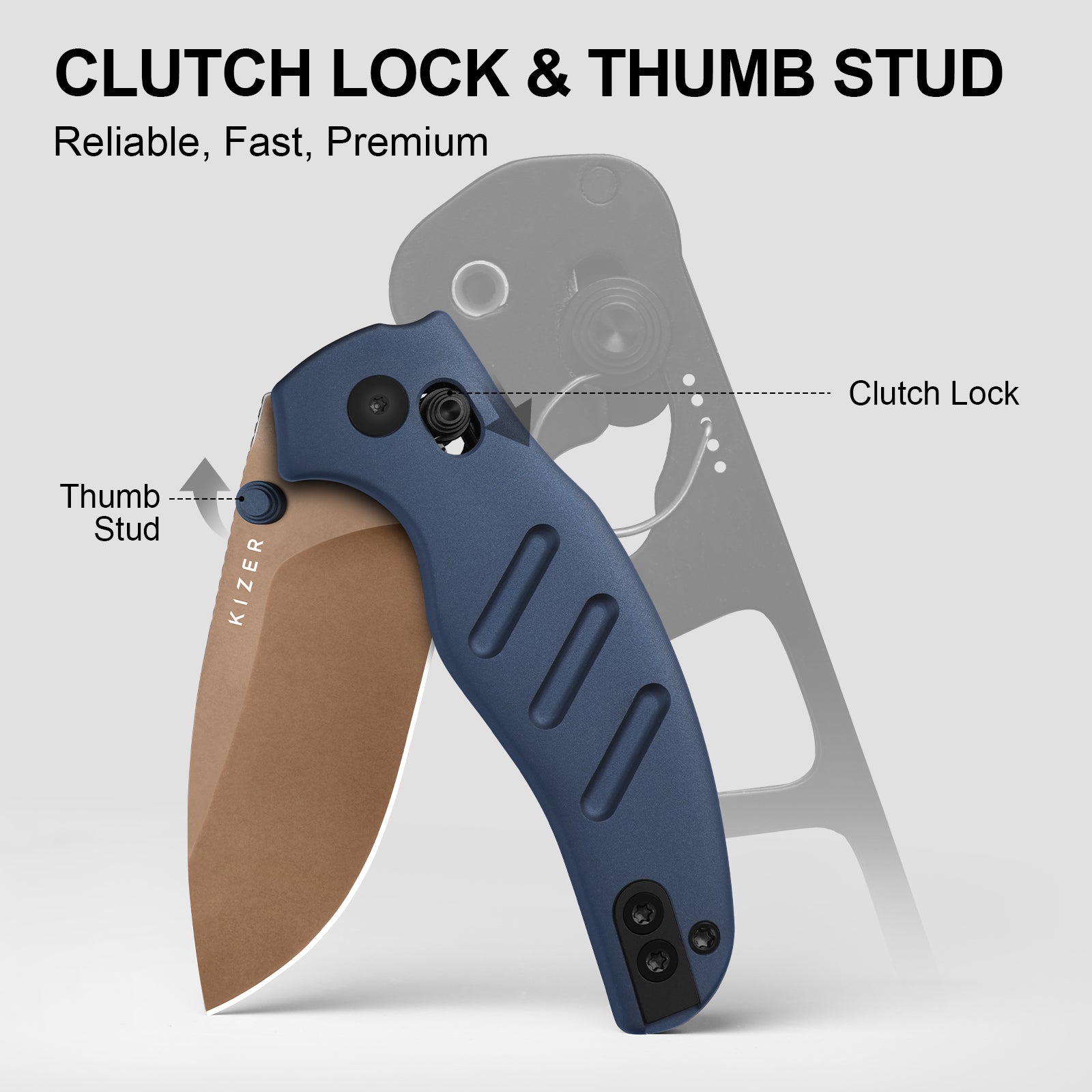 Sheepdog® Knives C01C | Kizer Clutch Lock™ | ELMAX | Aluminum | Sunset Metal PVD | KizerB™ 3488.29CDA1