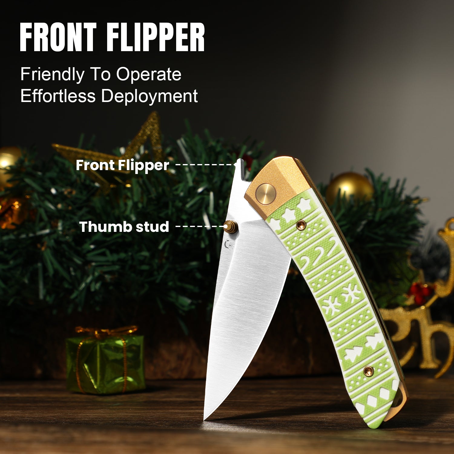 Christmas | Mini MoMo | S45VN | Aluminum &a G10 | KizerV™ 3663MC1 | Limited