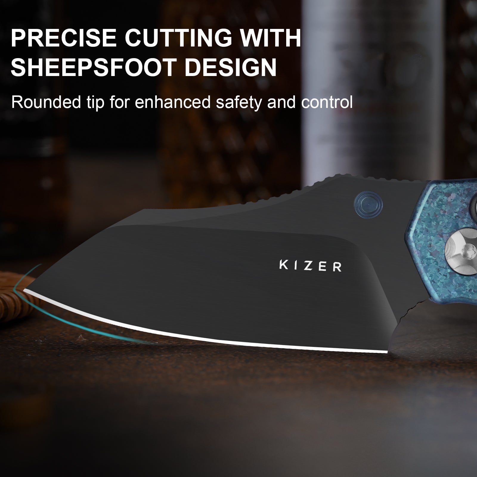 Mini Bulldog | S45VN | Titanium & Crystallized Titanium | KizerB™ 3672SA1