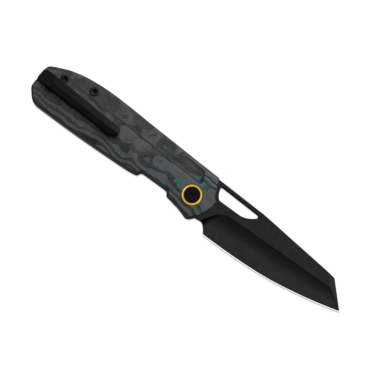 Mash | Kizer Button Liner Lock™ | M390 + PVD Coating & Stonewashed + Hollow Grind | CamoCarbon Shipwreck | KizerB™ 3699BSA3
