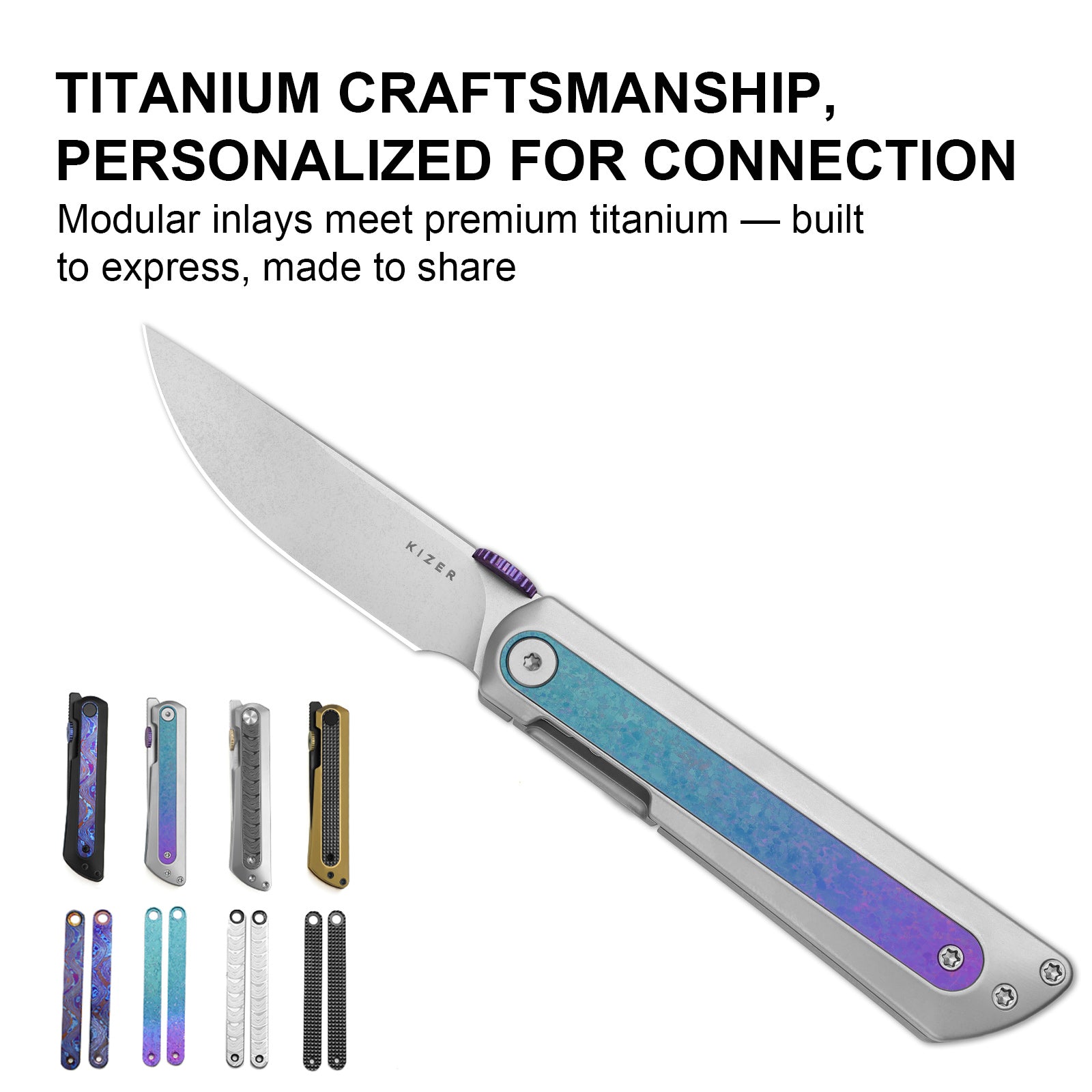 Quoll | S45VN | Titanium & Crystallized Titanium | Stonewashed | Ki3733A2