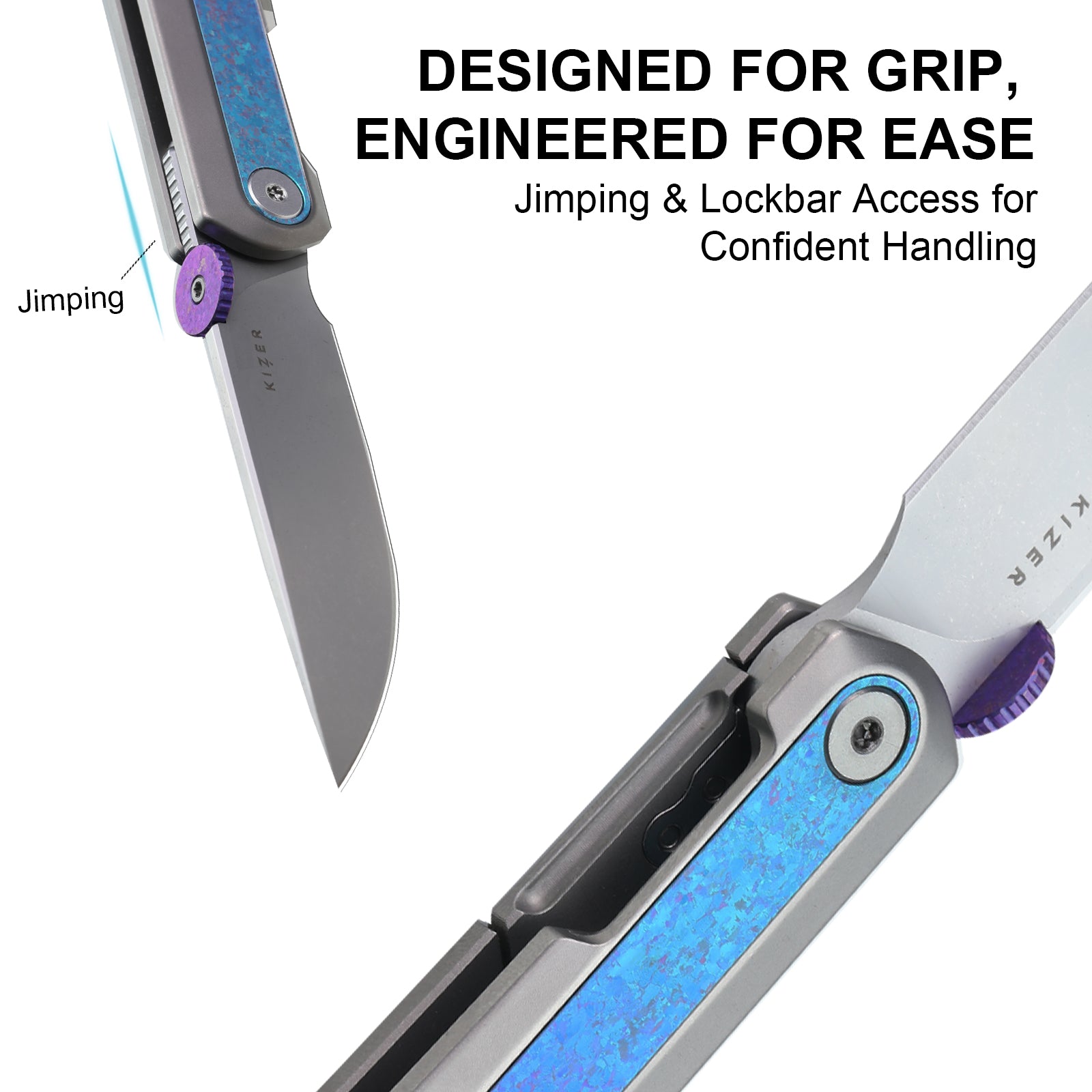 Quoll | S45VN | Titanium & Crystallized Titanium | Stonewashed | Ki3733A2