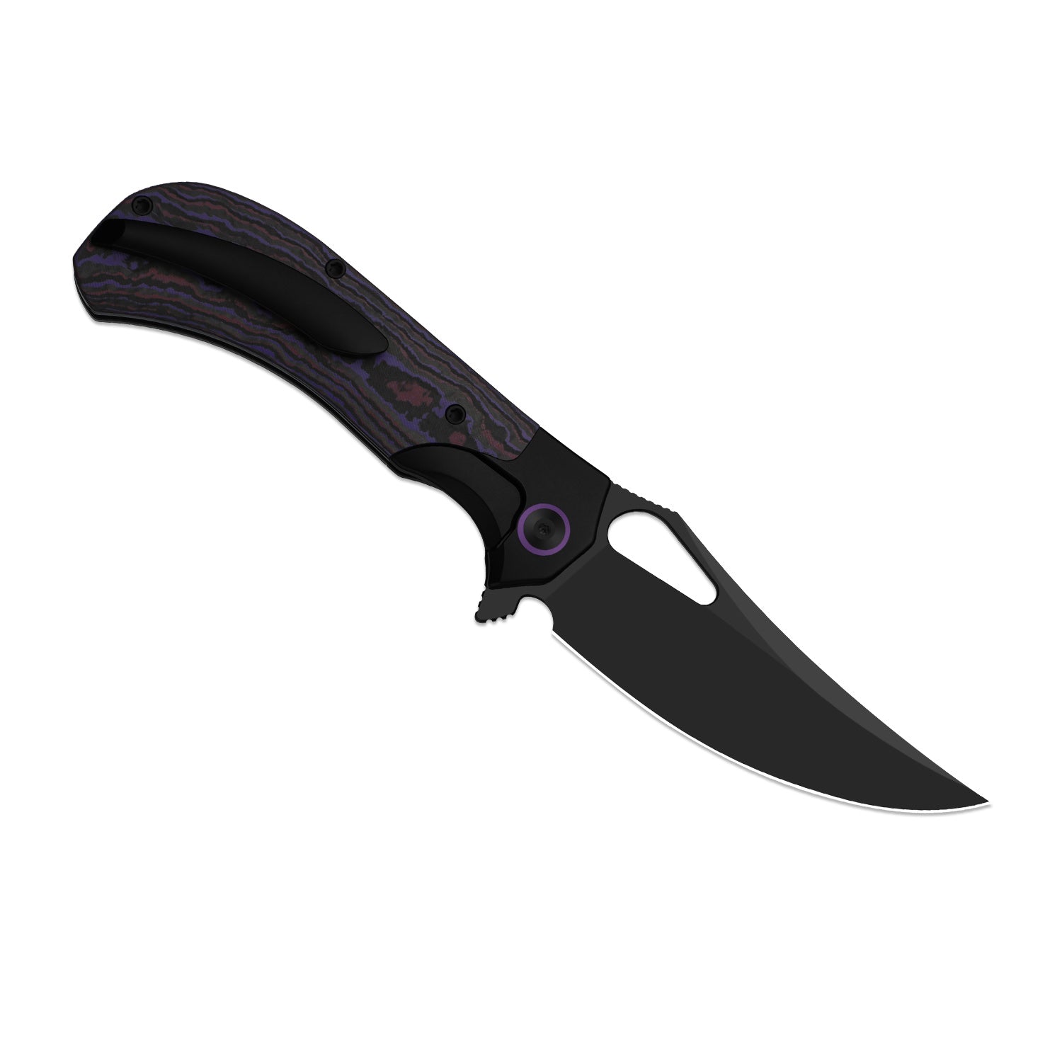 Cyclone | Frame Lock | Titanium & Fatcarbon Purple Haze | S35VN+Matte DLC Ultra | KizerB™ 3734A1
