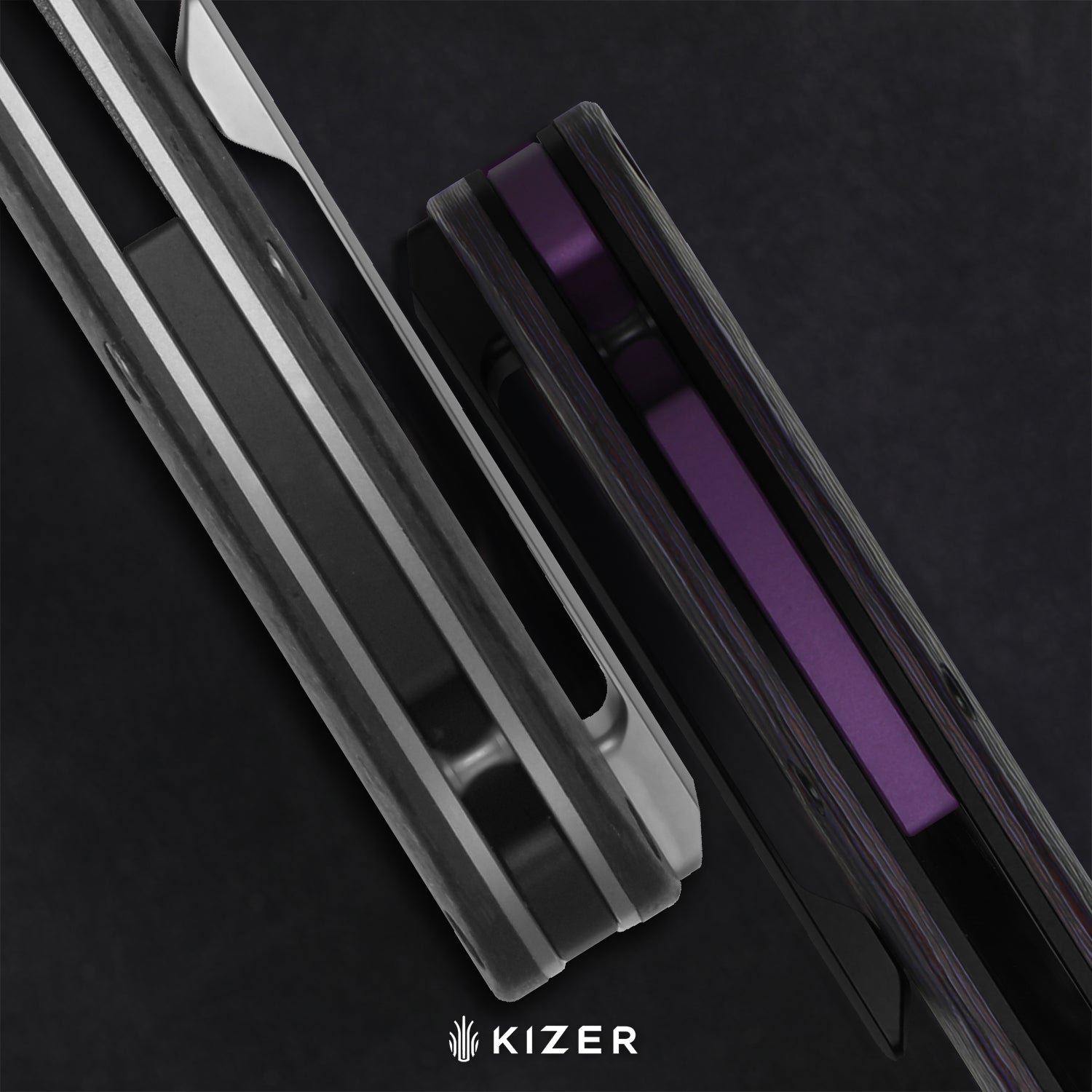 Cyclone | Frame Lock | Titanium & Carbon Fiber | S35VN+Satin Finish | KizerB™ 3734A2