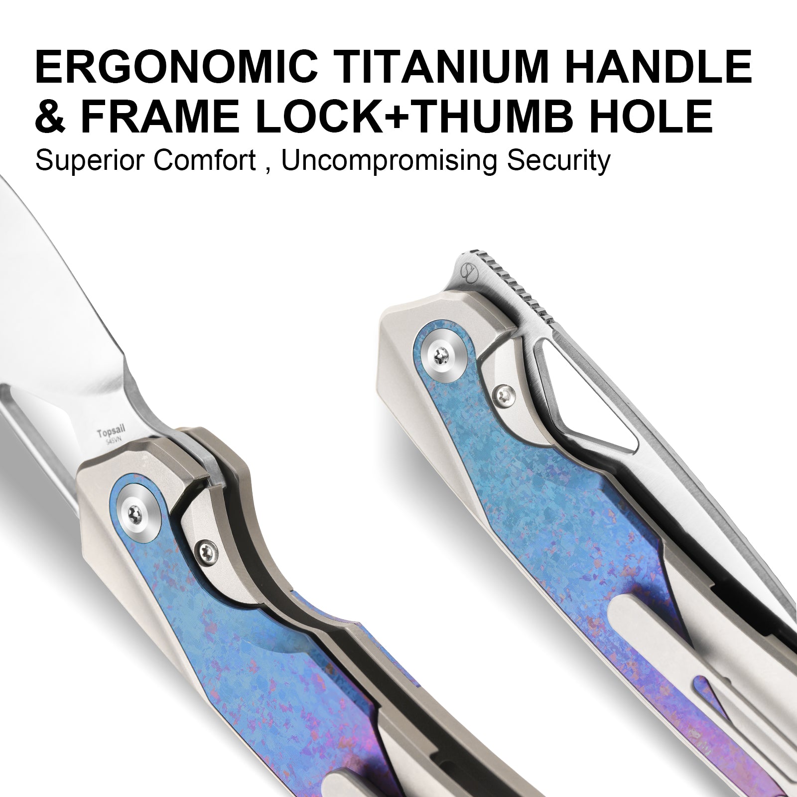 Topsail | S45VN | Titanium & Crystallized Titanium | Front Flipper | Ki3735A1