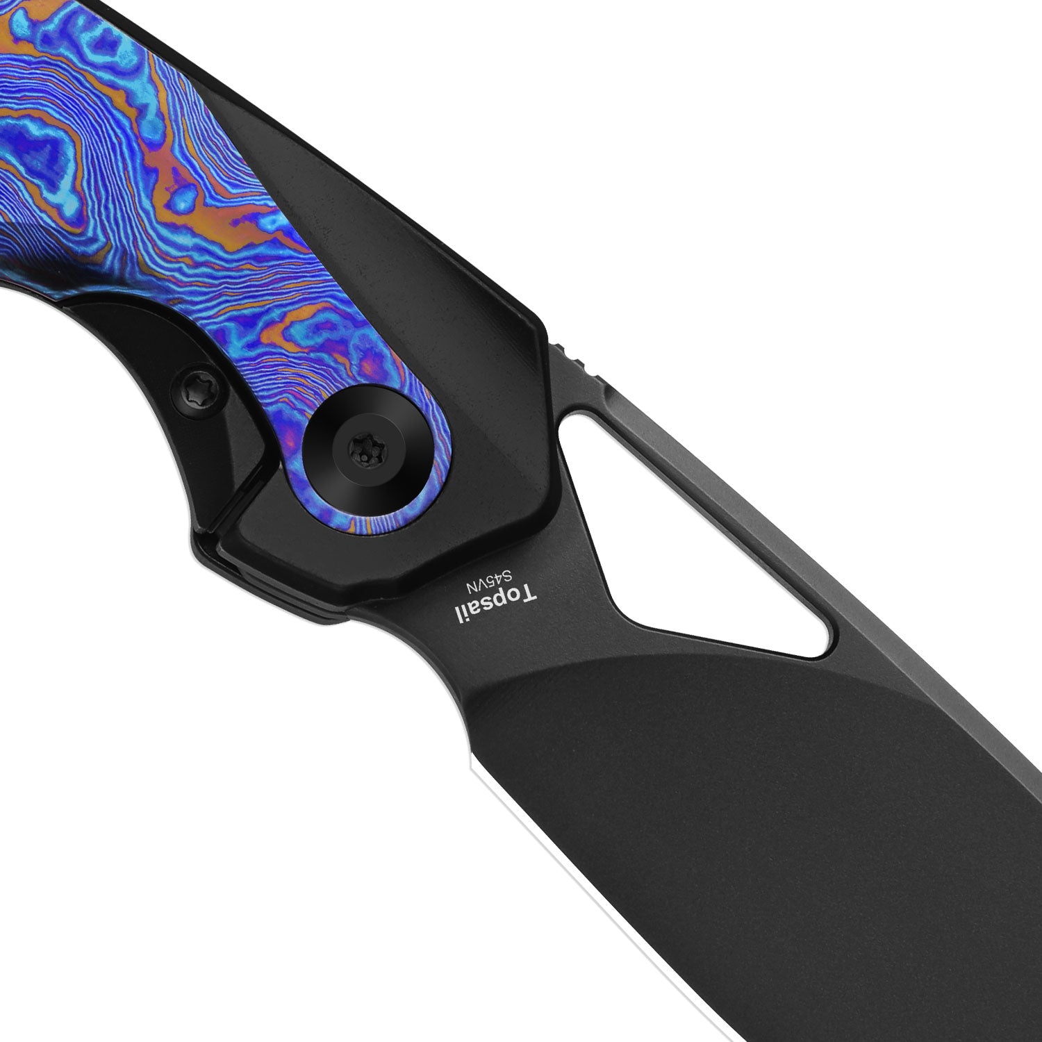 Topsail | S45VN | Titanium & Timascus | Matte DLC Ultra | Front Flipper | Ki3735A2