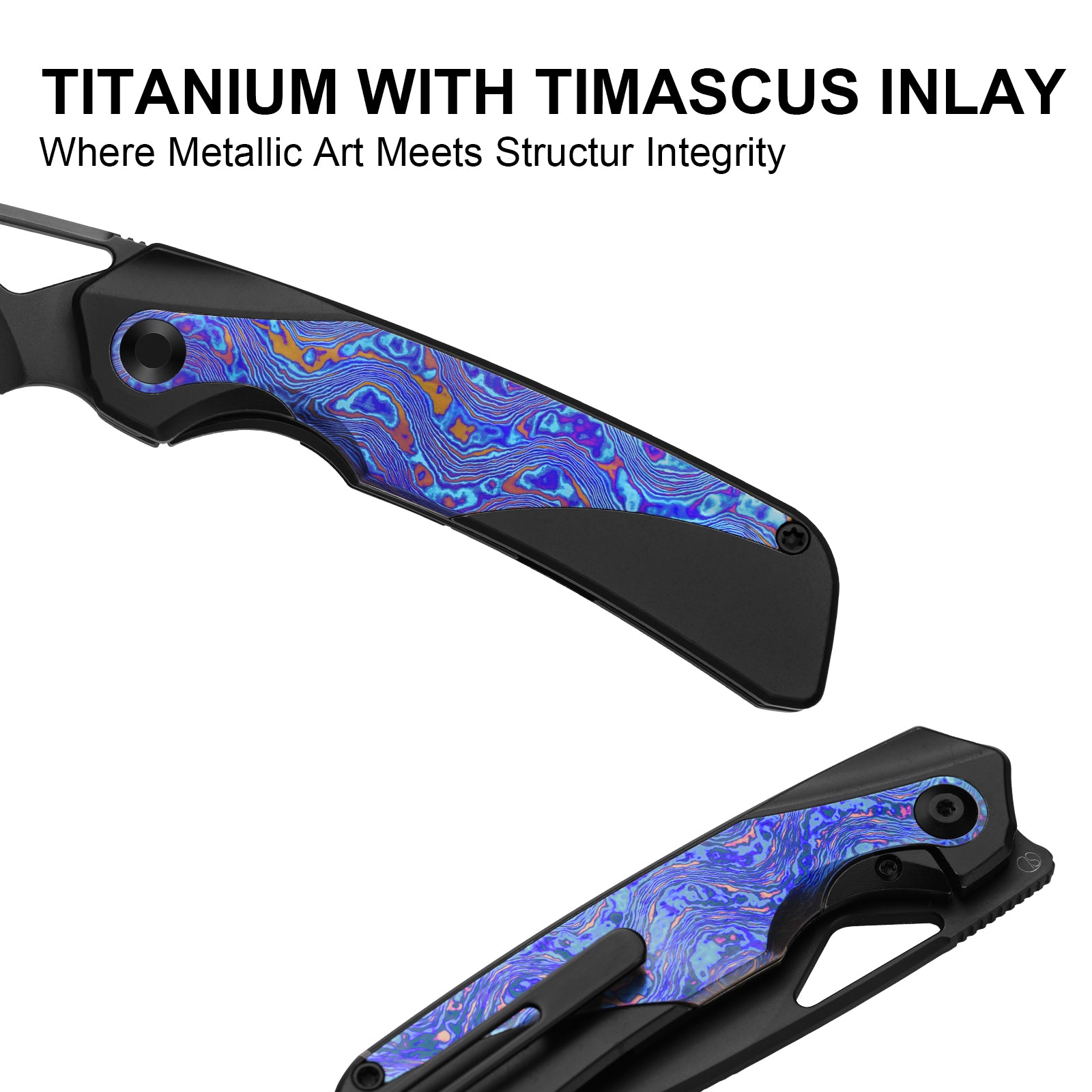 Topsail | S45VN | Titanium & Timascus | Matte DLC Ultra | Front Flipper | Ki3735A2