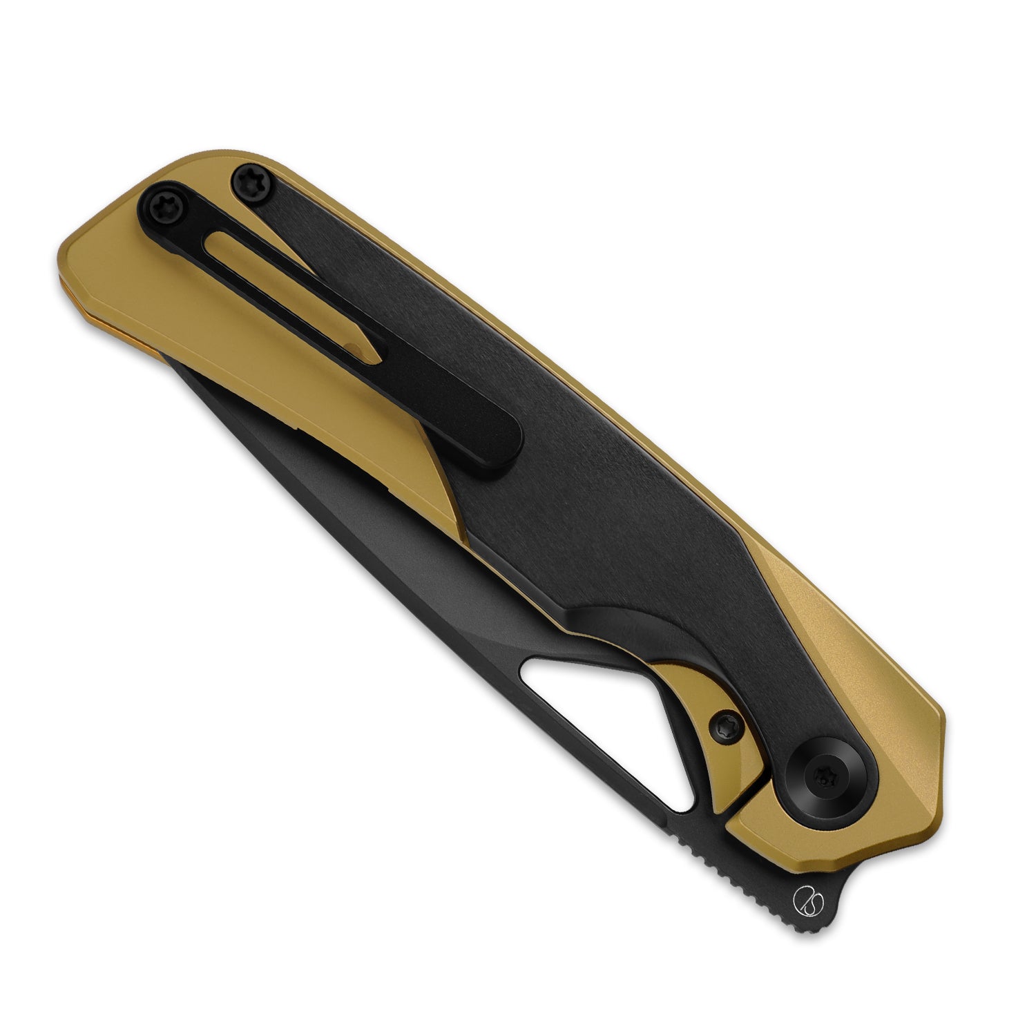 Topsail | M390 | Titanium + Stark Black Zirconium | Matte DLC Ultra | Front Flipper | KizerB™ 3735A3