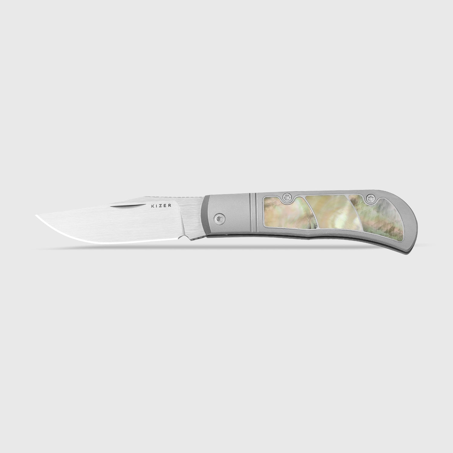 Trestle | S45VN | Titanium & Mother of Pearl | KizerB™ 3761A3