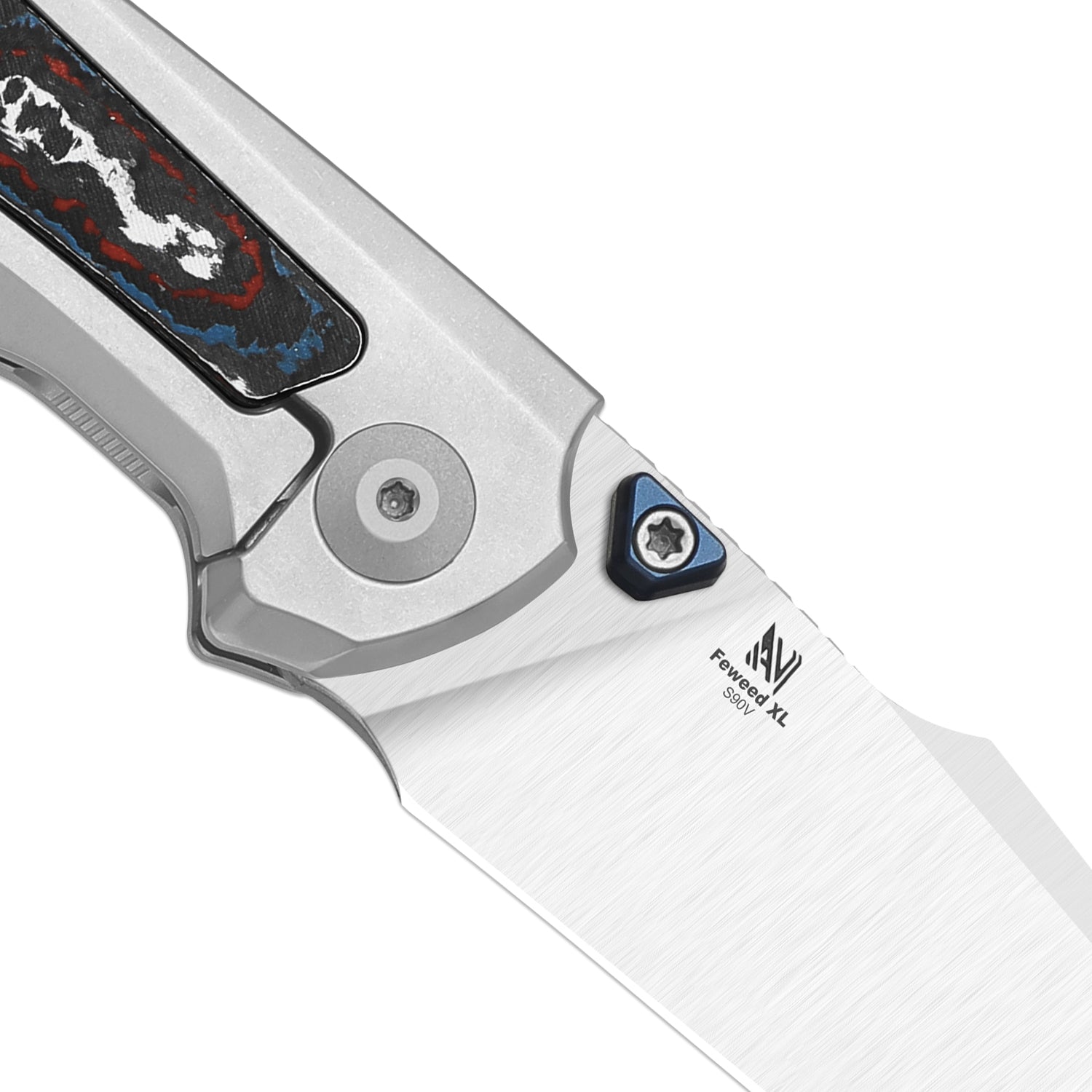 Feweed XL | S90V | Harpoon Blade | Titanium & Fat Carbon Nebula | KizerB™ 4694A2