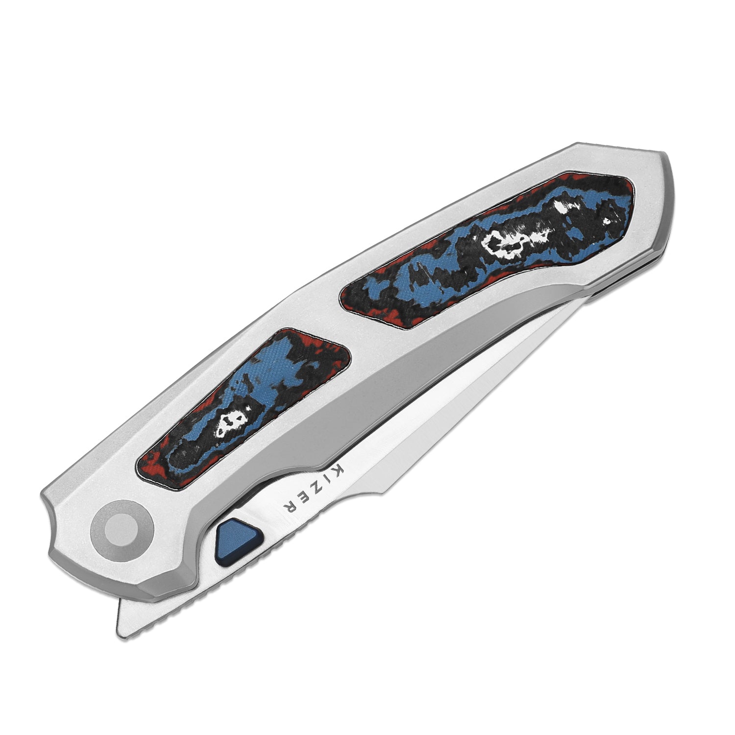 Feweed XL | S90V | Harpoon Blade | Titanium & Fat Carbon Nebula | KizerB™ 4694A2