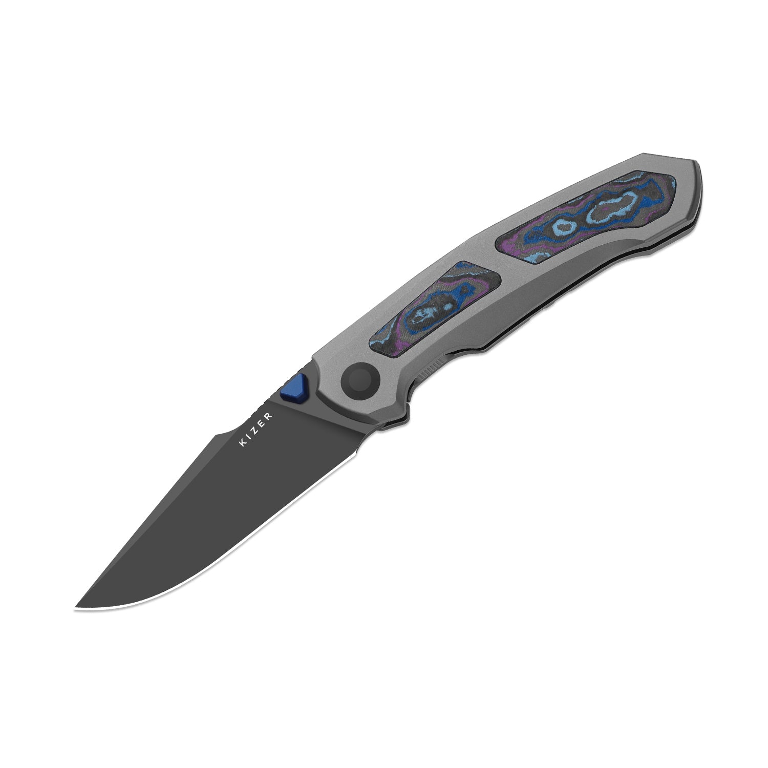 Kizer Feweed XL Knife Damtanium Camo Carbon S90V BLADE DISTRICT EXCLUSIVE