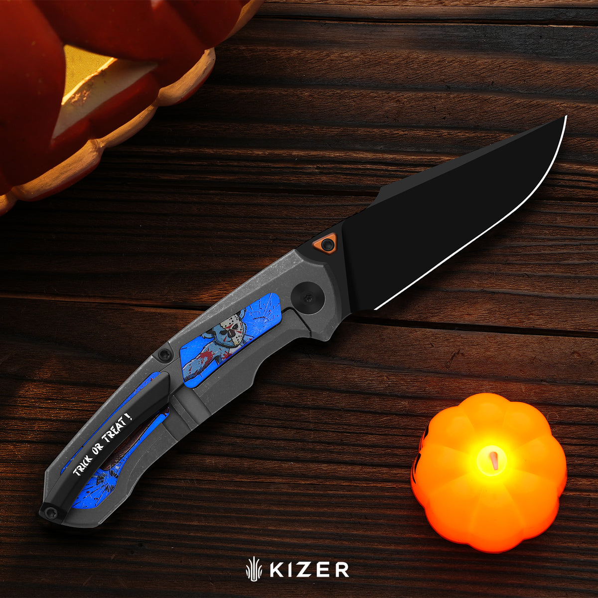 Halloween | Feweed XL | CPM Rex45 | Titanium & GID G10 Handle | KizerB™ 4694HW1 | Halloween Special Edition