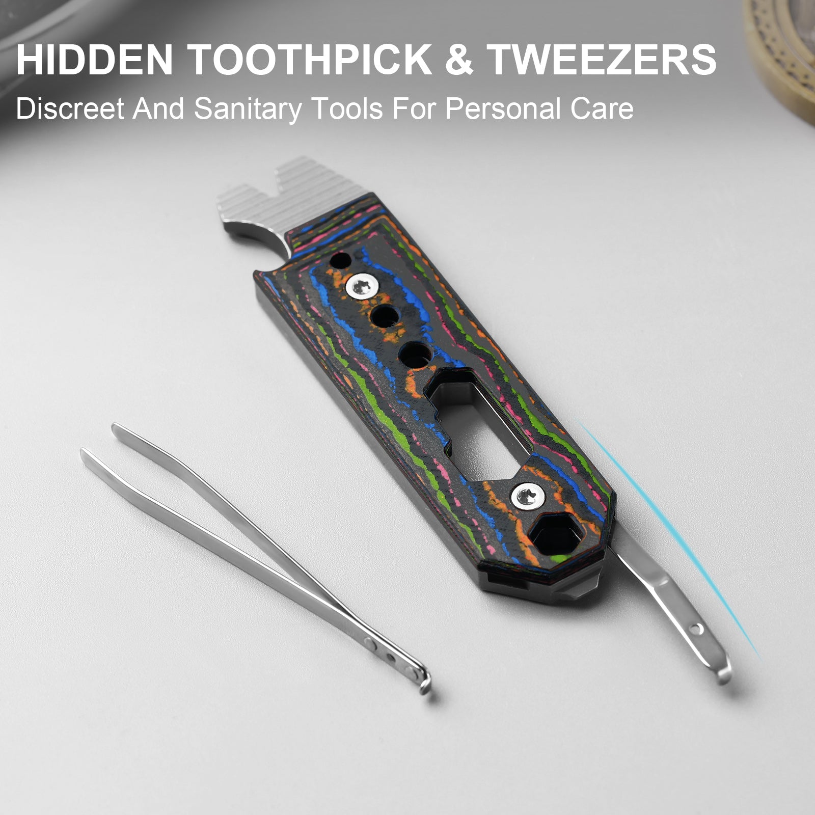Kizer Titanium & Vortex Micarta EDC Multi-Functional Black & Gray Tools Pac-Bar