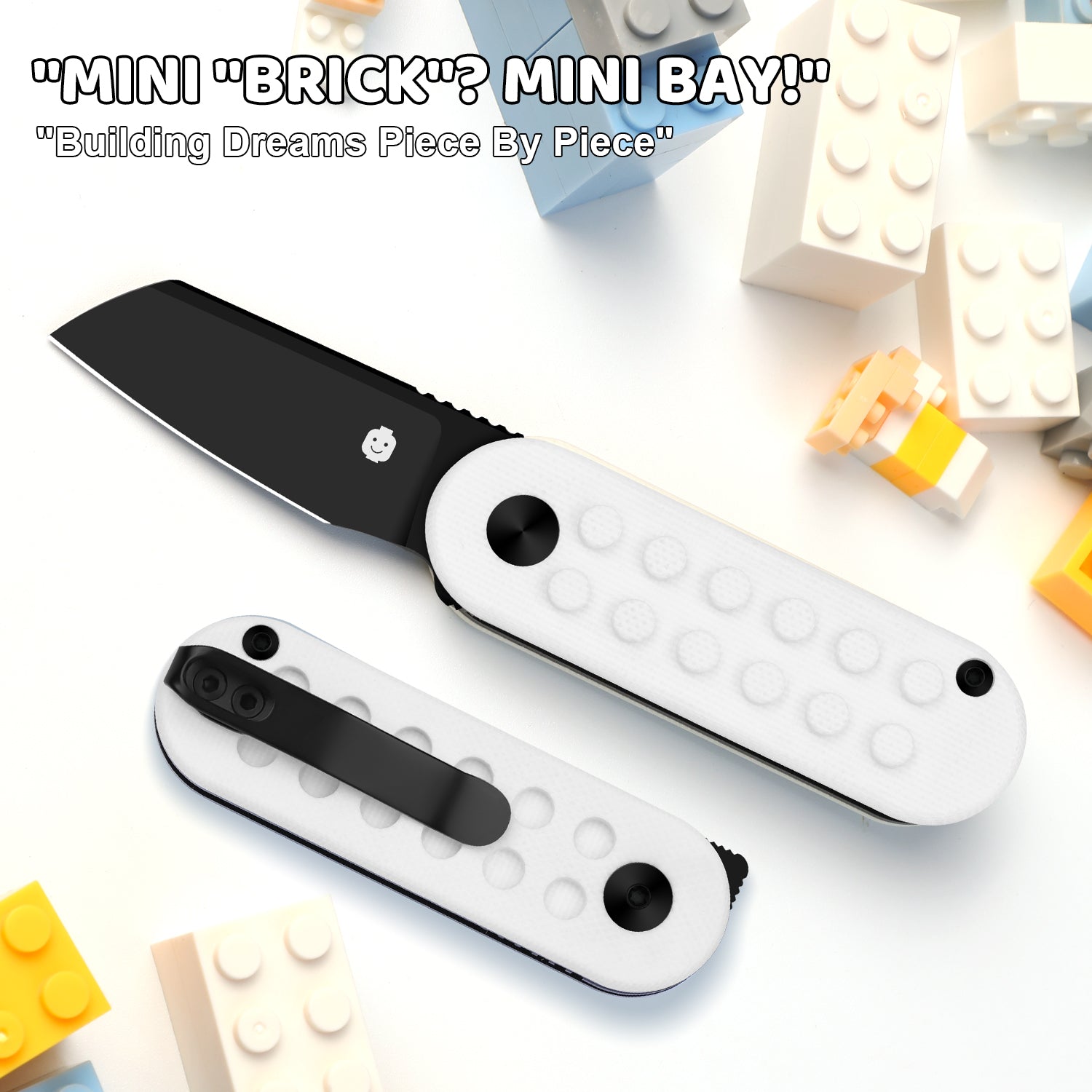 Mini Bay | 14C28N | White Brick G10 Handle | KizerV™ 2583A5