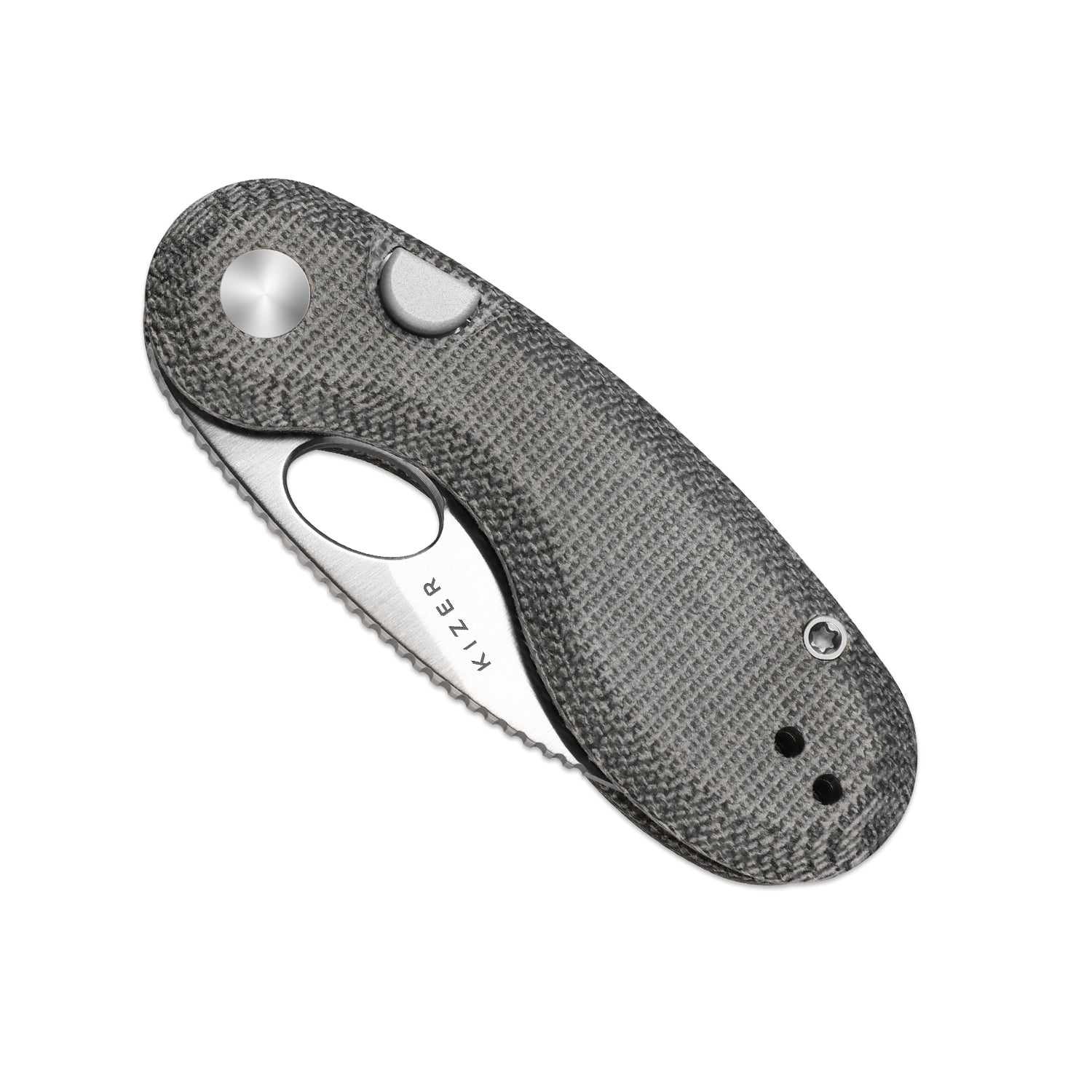 Microbe™ | Kizer Button Liner Lock™ | Norplex UltreX™ Micarta | 14C28N | KizerV™ 2742A2