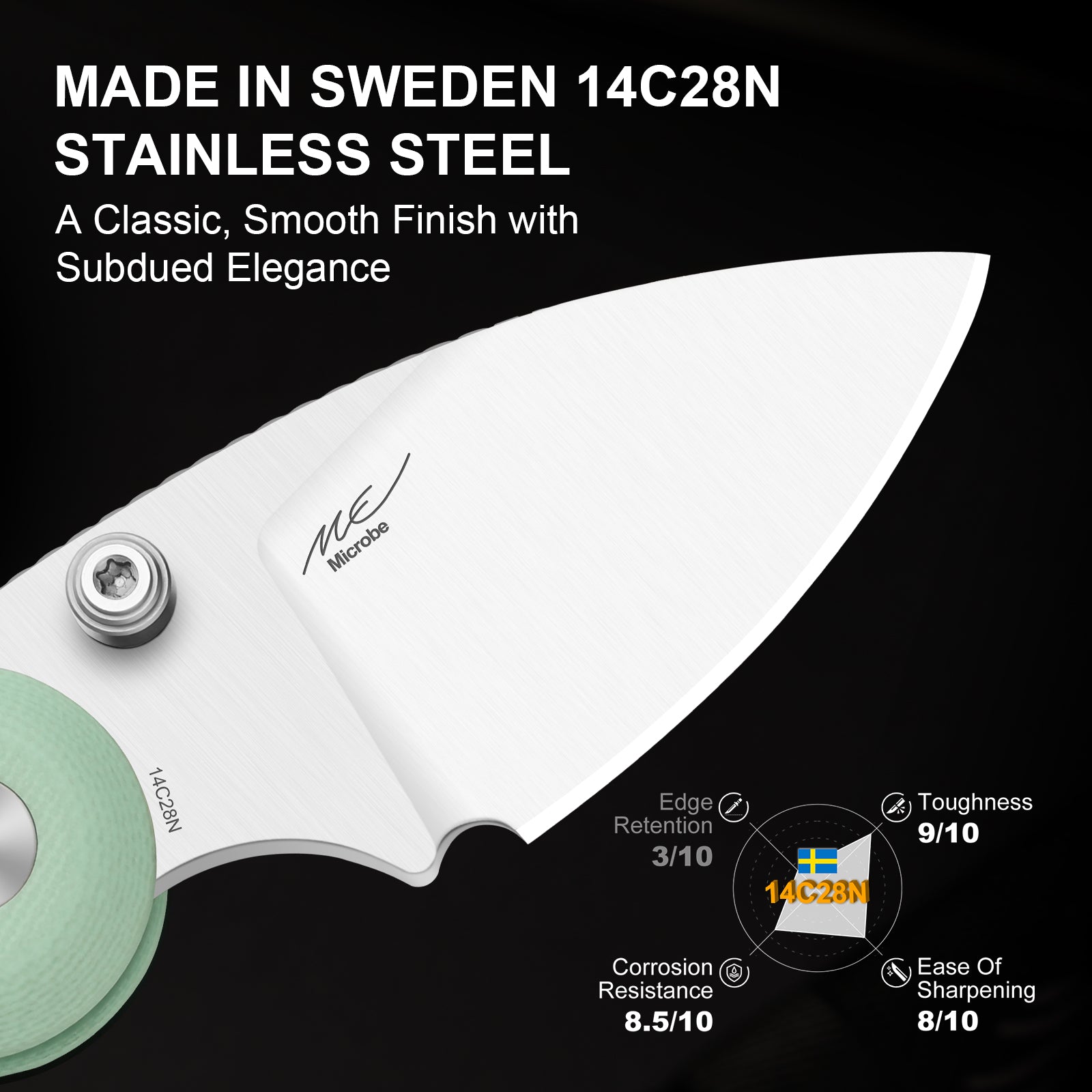 Microbe™ | Kizer Button Liner Lock™ | 14C28N | G10 | KizerV™ 2742A4
