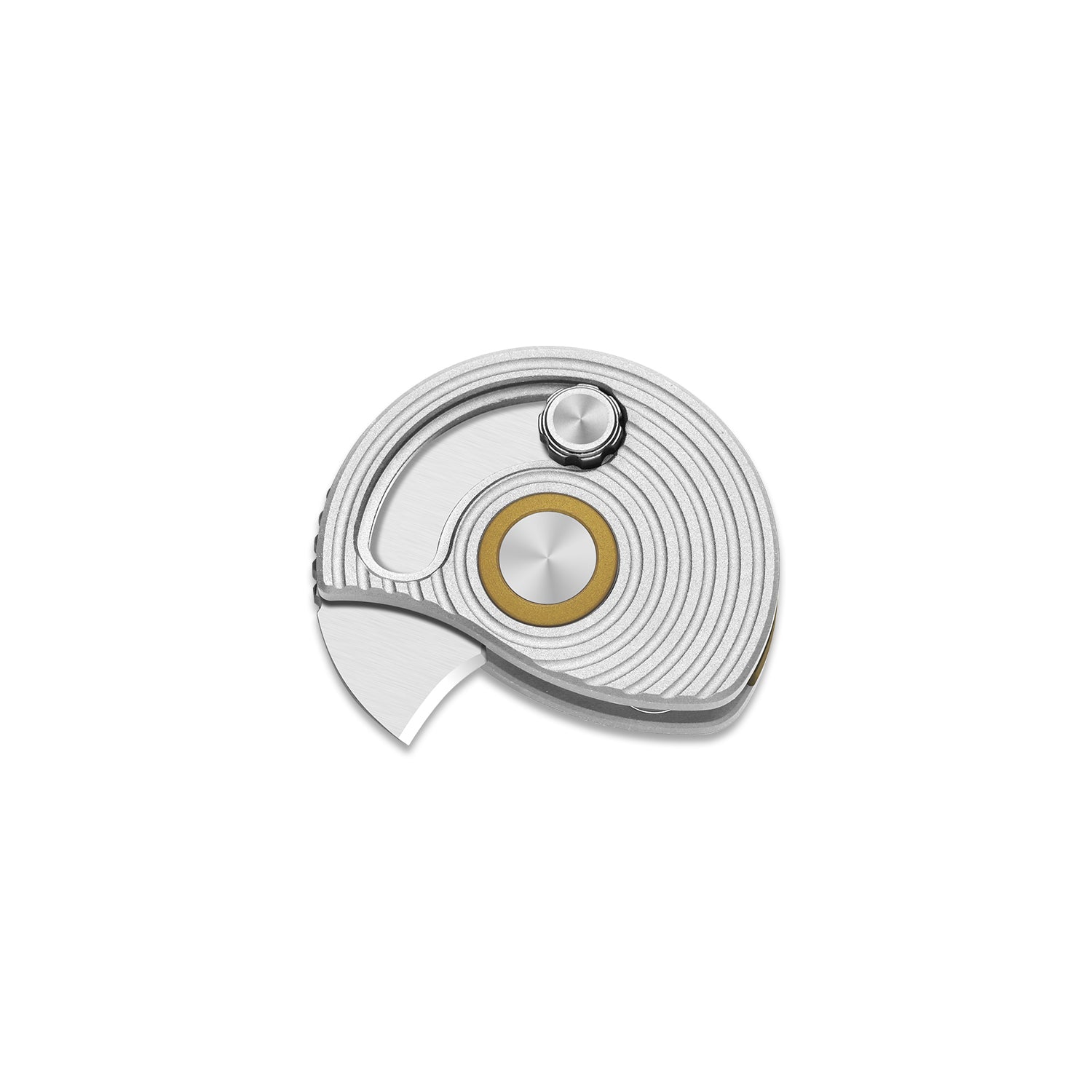 Snail-Trail | 5th Pocket Coin Knife | Detent Slip Joint | AEB-L | Matte Silver Aluminum Handle | Flat Grind | KizerV™ 2757A3