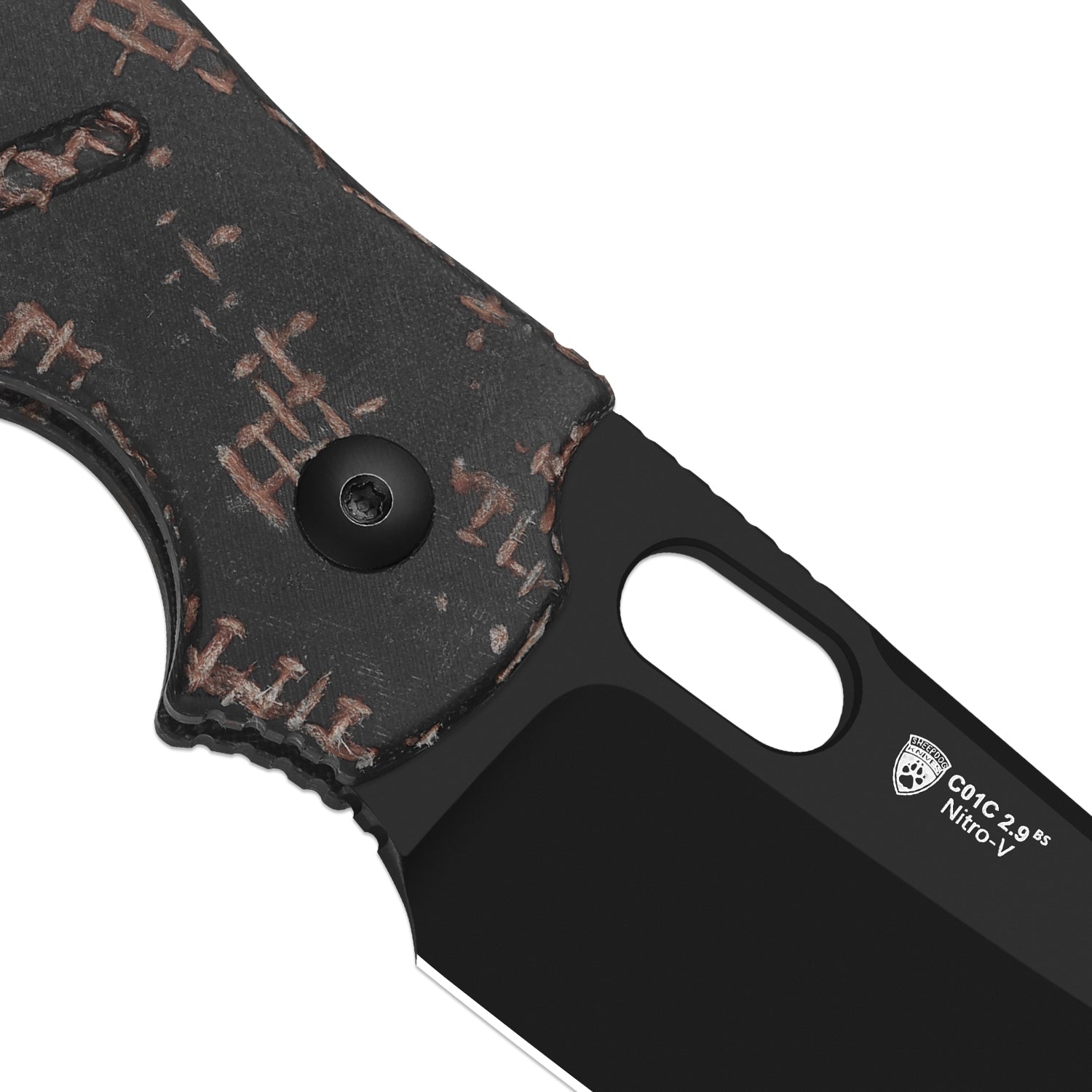 Sheepdog® C01C 2.9 BS | Current Micarta (Burgundy Burlap) | Kizer Button Liner Lock™ | Nitro-V | KizerV™ 3488.29BSA4