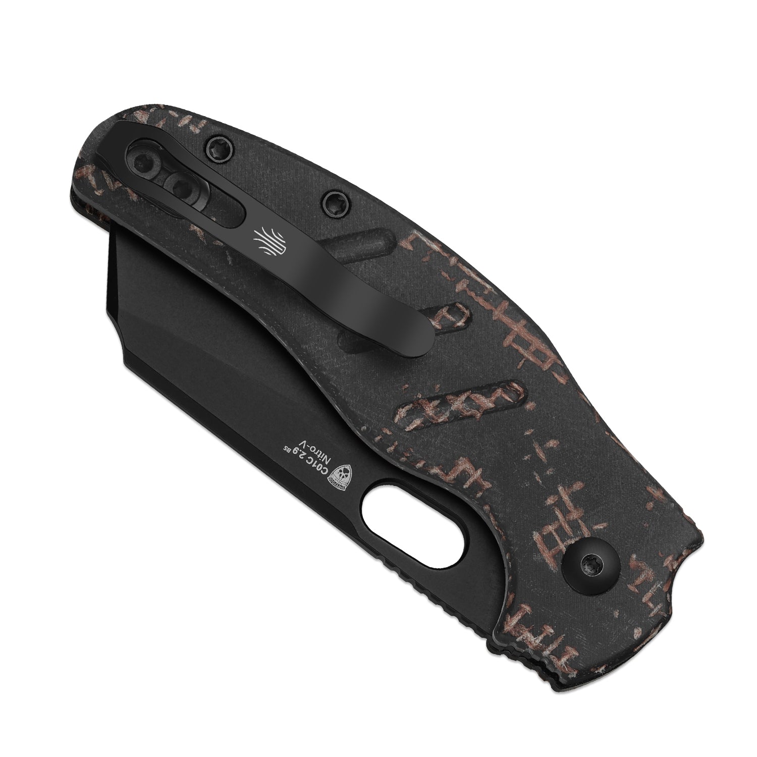 Sheepdog® C01C 2.9 BS | Current Micarta (Burgundy Burlap) | Kizer Button Liner Lock™ | Nitro-V | KizerV™ 3488.29BSA4