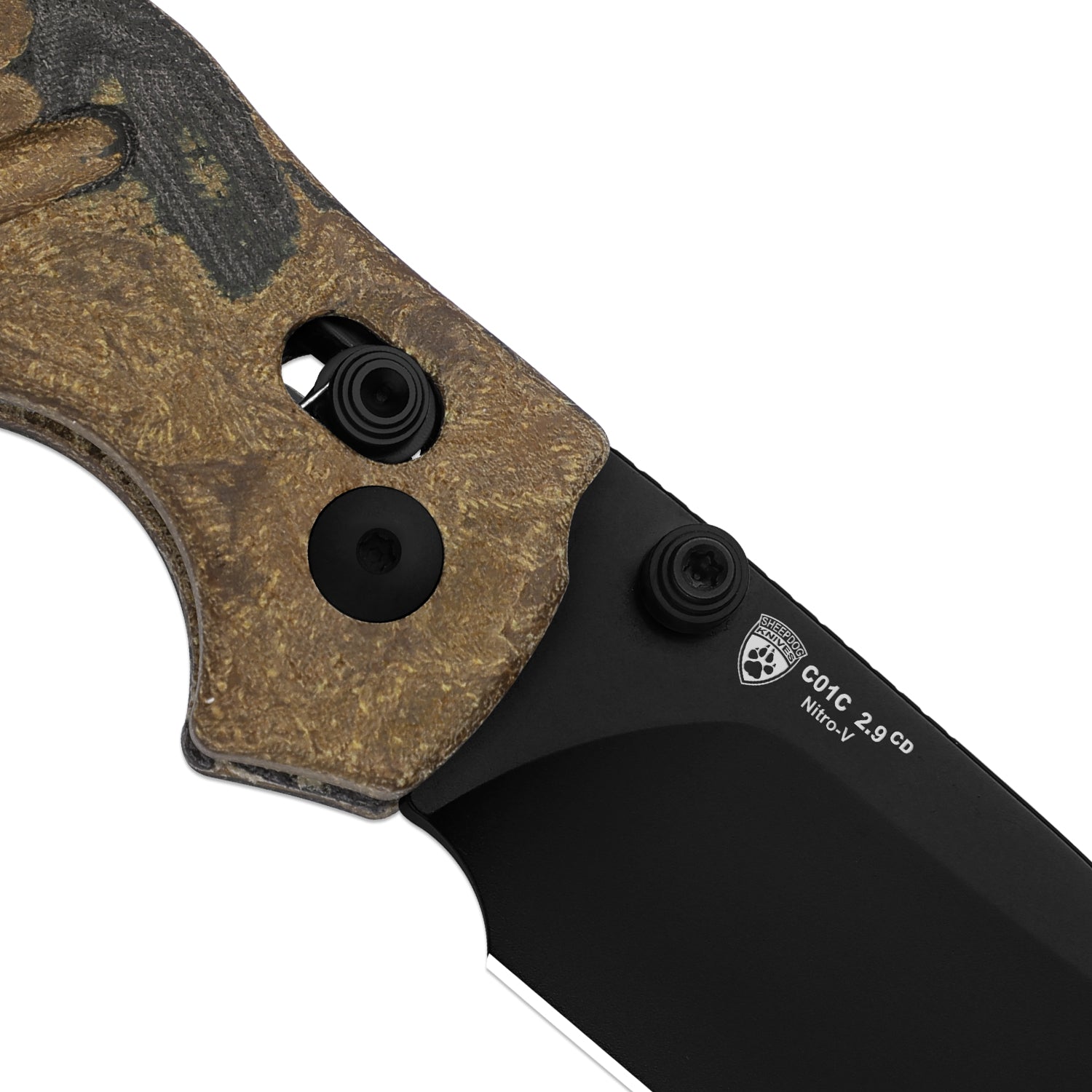Sheepdog® C01C 2.9 CD | Current Micarta (Yellow Burl Canvas) | Kizer Clutch Lock™ | Nitro-V | KizerV™ 3488.29CDA4