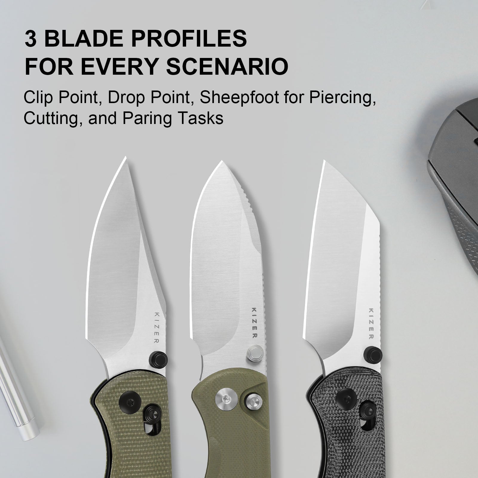 Drop Bear® 2 | Kizer Clutch Lock™ | Nitro-V | Micarta | KizerV™ 3619.2KC1