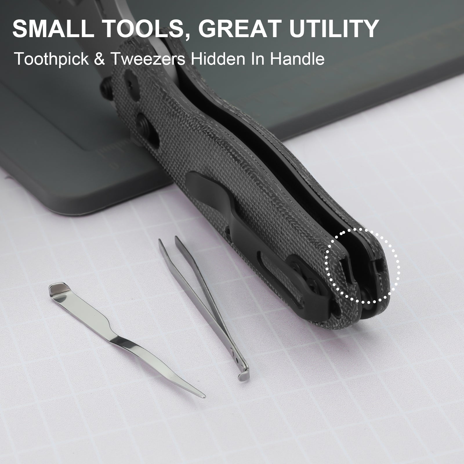 Drop Bear® Utility | Kizer Clutch Lock™ | Uti BEAR 1 | SK5 & 50Cr15MoV | Micarta | KizerV™ 3619JA3