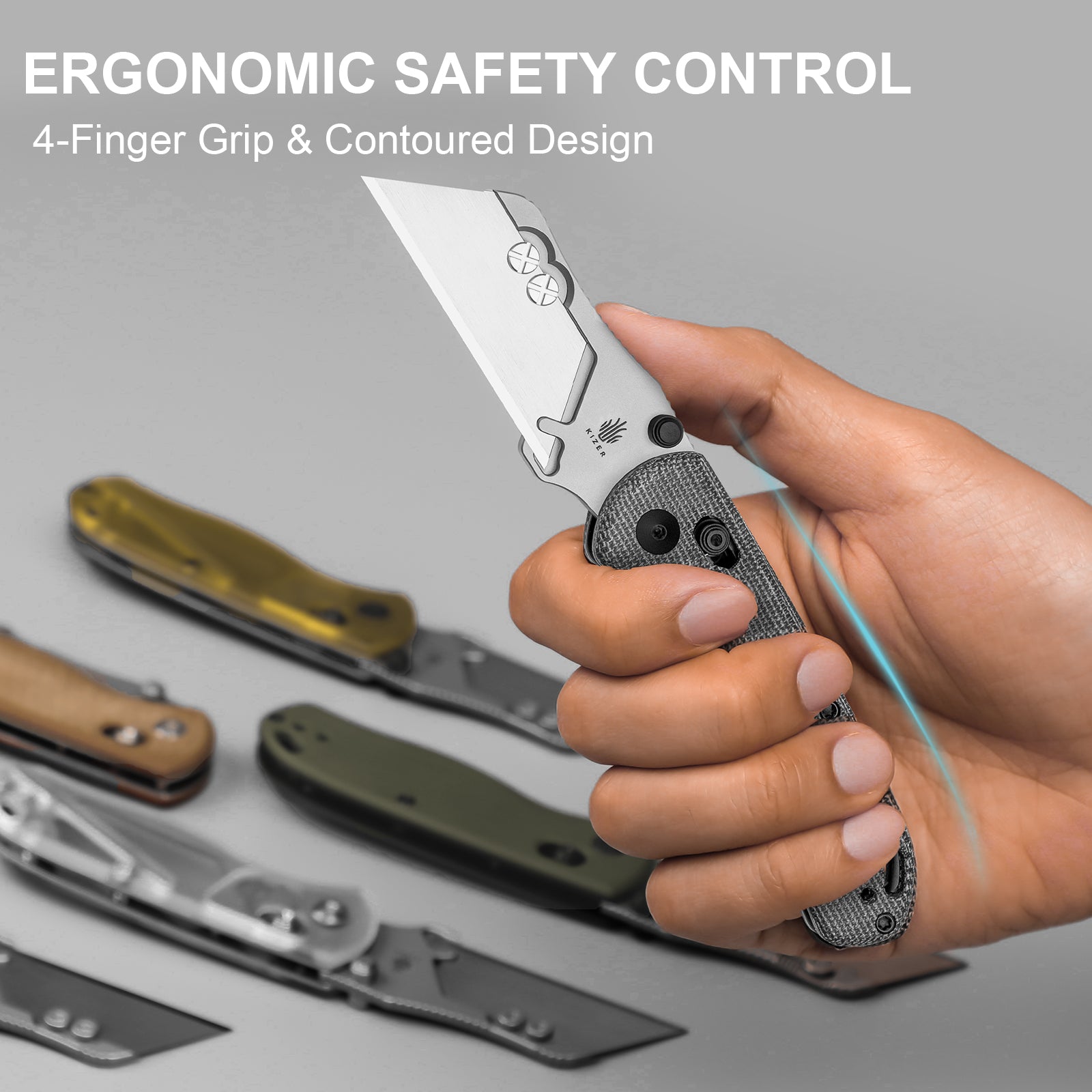 Drop Bear® Utility | Kizer Clutch Lock™ | Uti BEAR 1 | SK5 & 50Cr15MoV | Micarta | KizerV™ 3619JA3