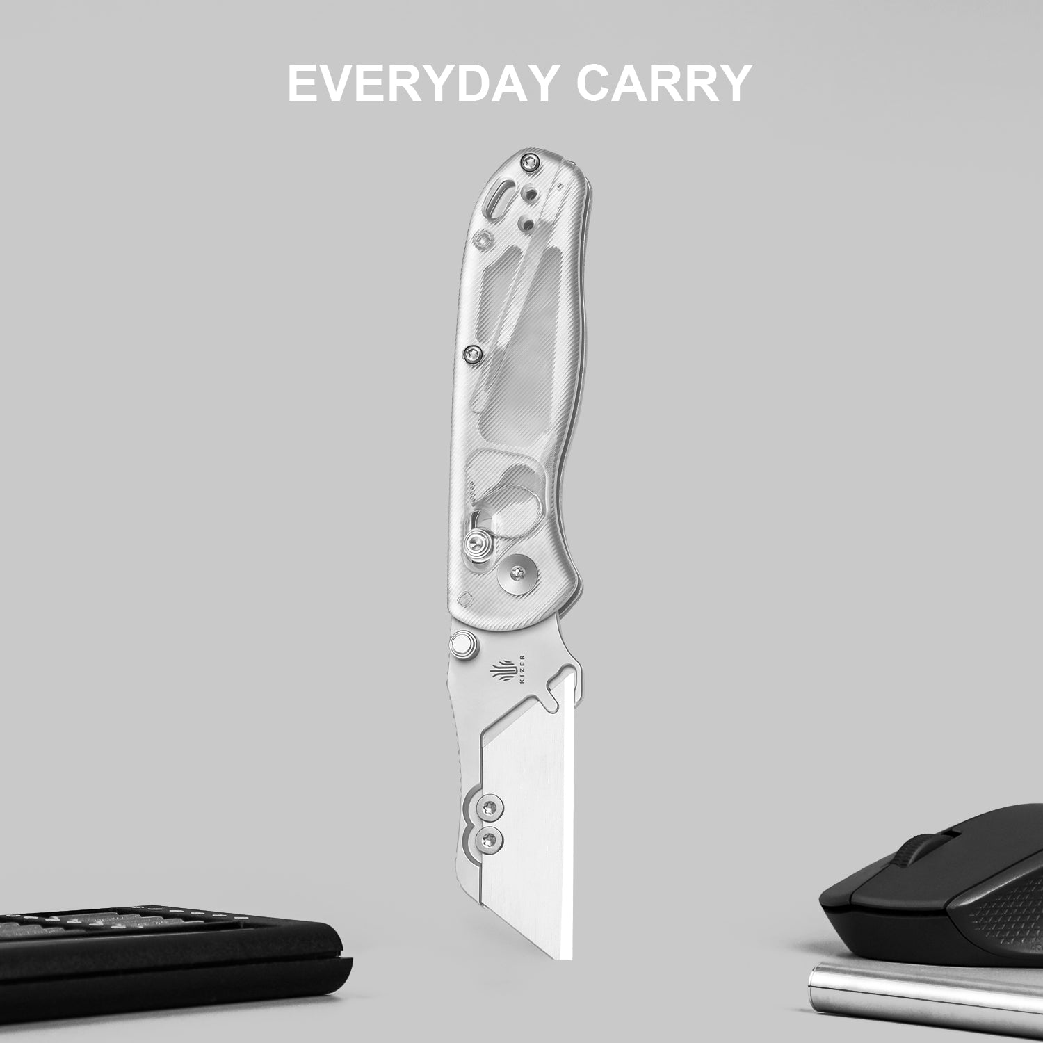 Drop Bear® Utility | Kizer Clutch Lock™ | Uti BEAR 1 | SK5 & 50Cr15MoV | Acrylic | KizerV™ 3619JA5