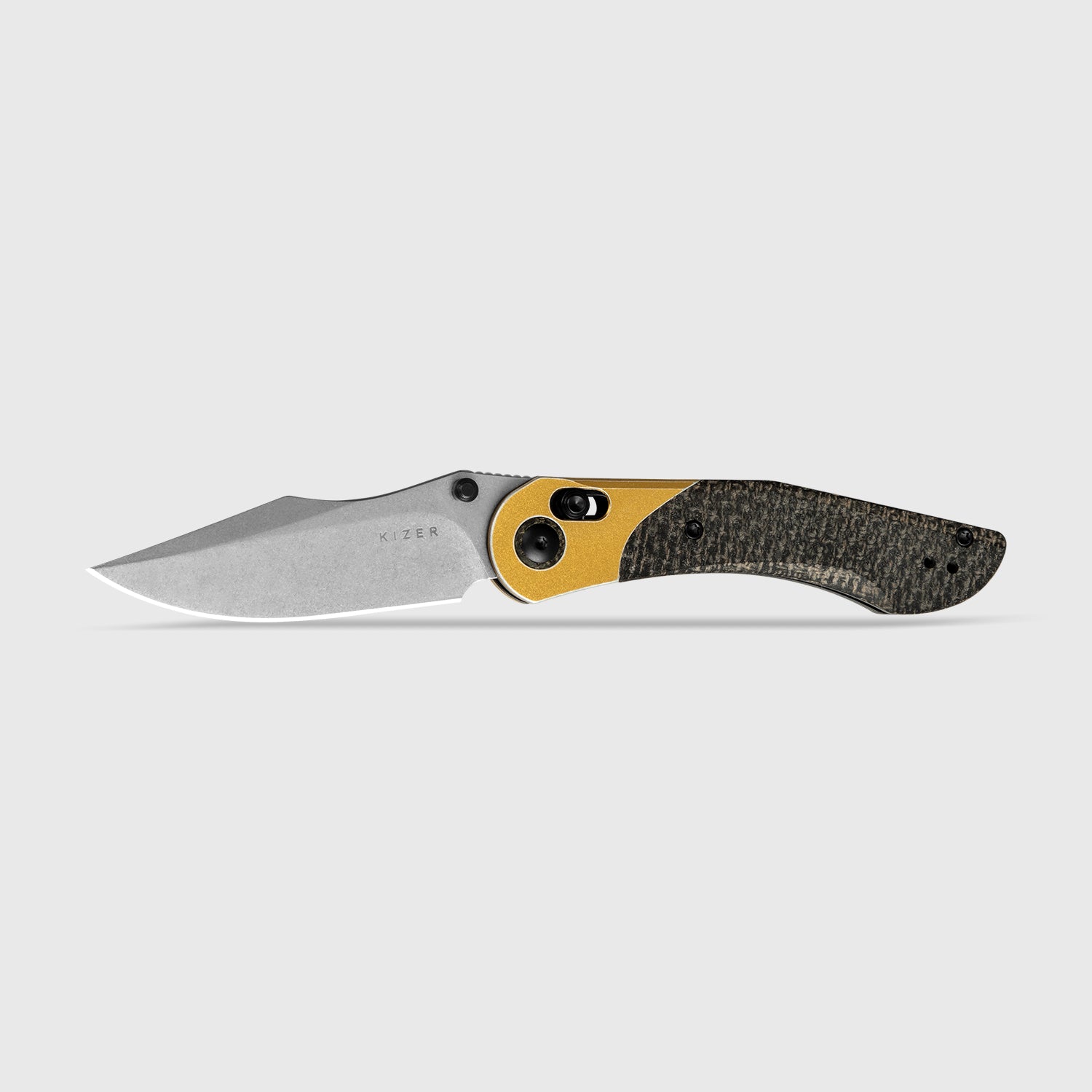 Mini Mystic | Nitro-V | Aluminum+Burlap Micarta | KizerV™ 3636A2