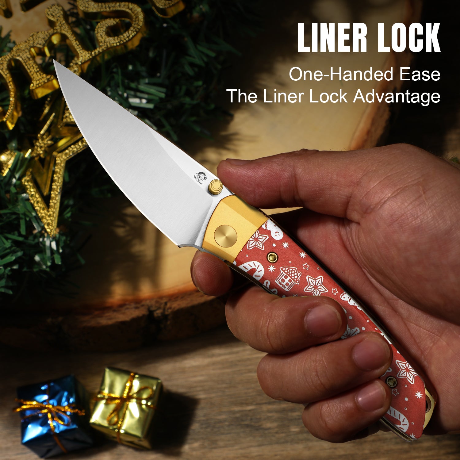 Christmas | Mini MoMo | Nitro-V | Aluminum & Micarta | KizerV™ 3663MC1 | Limited