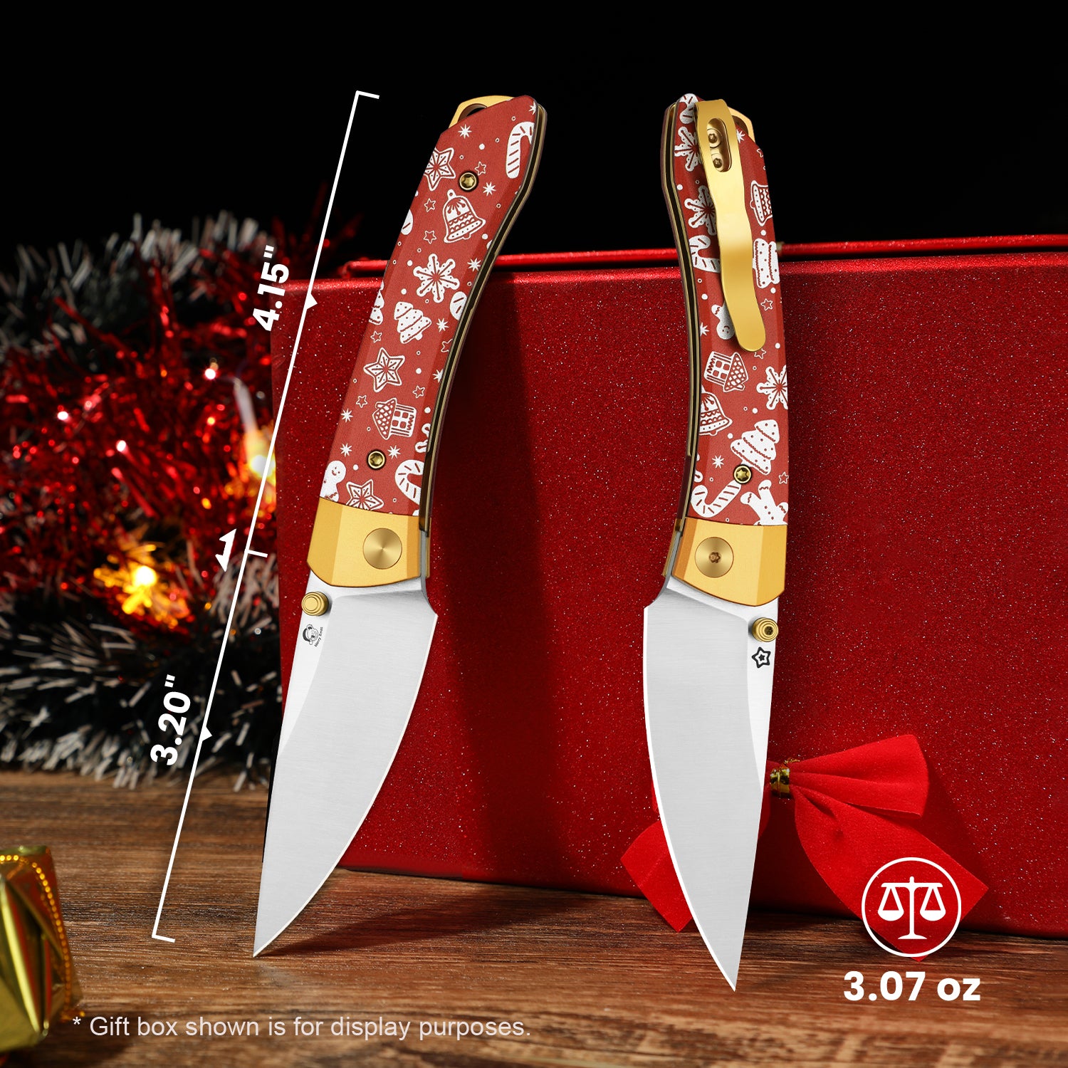 Christmas | Mini MoMo | Nitro-V | Aluminum & Micarta | KizerV™ 3663MC1 | Limited