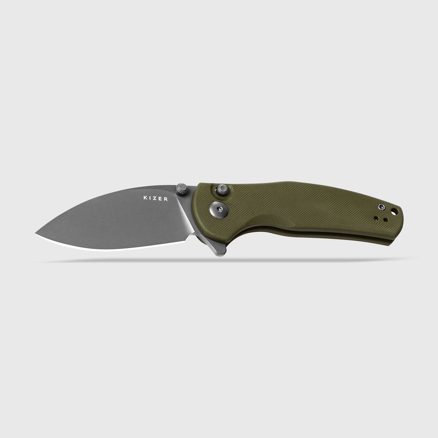 Mini Grouper | D2 | Olive Green G10 | KizerV™ 3669A3