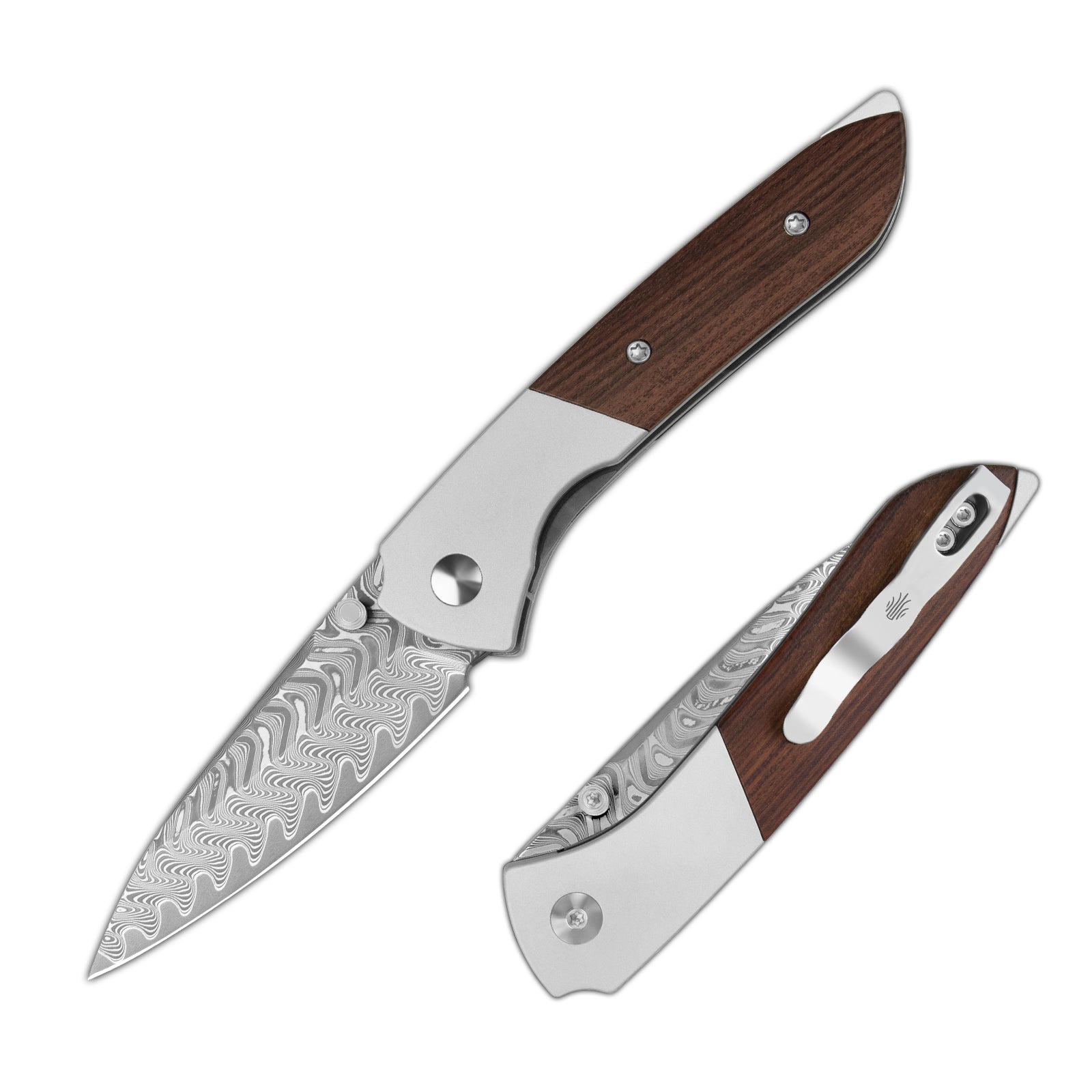 Spitfire | Damascus Steel | Aluminum & Mkuruti Wood | V3690A3