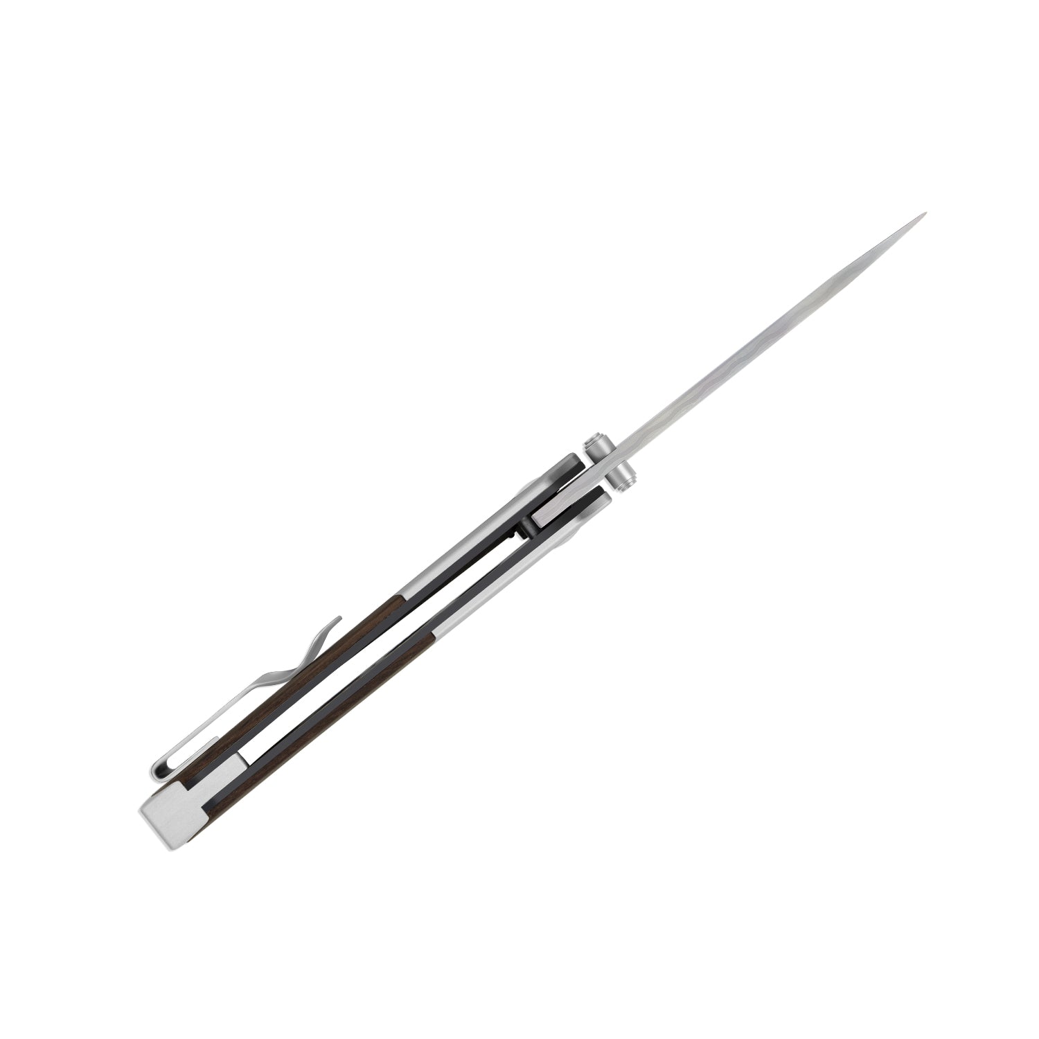 Spitfire | Vibrant Acid-Washed Finish | Damascus Steel | Aluminum & Mkuruti Wood | V3690A4