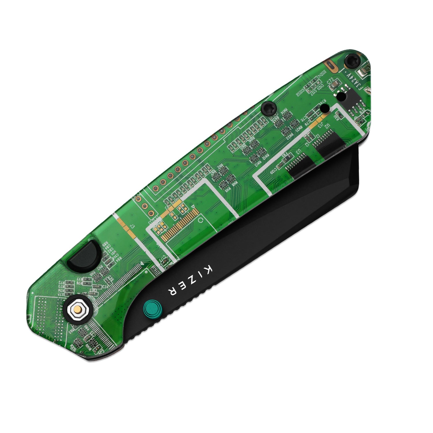 Madrac PCB | Kizer Button Liner Lock™ | BD1N | Resin & PCB | Black PVD Coating | KizerV™ 3693BSA5
