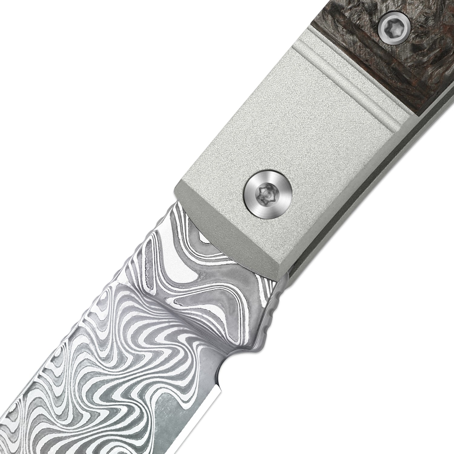 Trestle D With Pac-Bar | Rainbow Damascus | Aluminum & Fat Carbon | Slip Joint | KizerV™ 3760A4