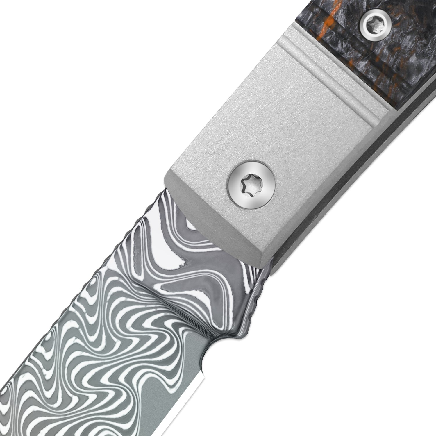 Trestle D With Pac-Bar | Rainbow Damascus | Aluminum & Fat Carbon | Slip Joint | KizerV™ 3760A6