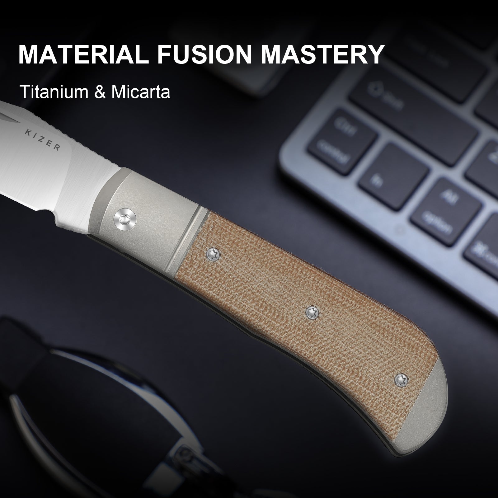 Trestle | 14C28N | Titanium & Micarta | KizerV™ 3761A1