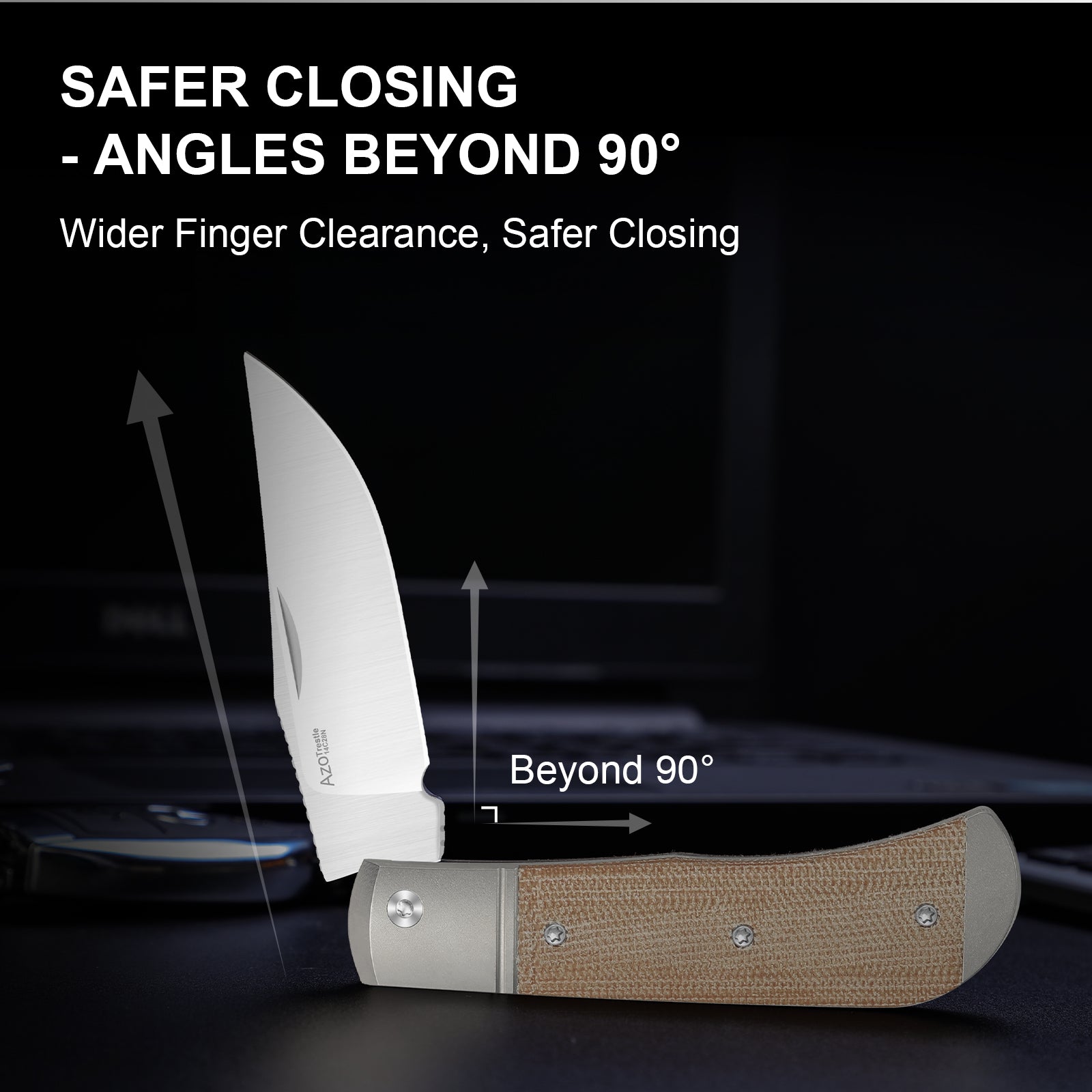 Trestle | 14C28N | Titanium & Micarta | KizerV™ 3761A1