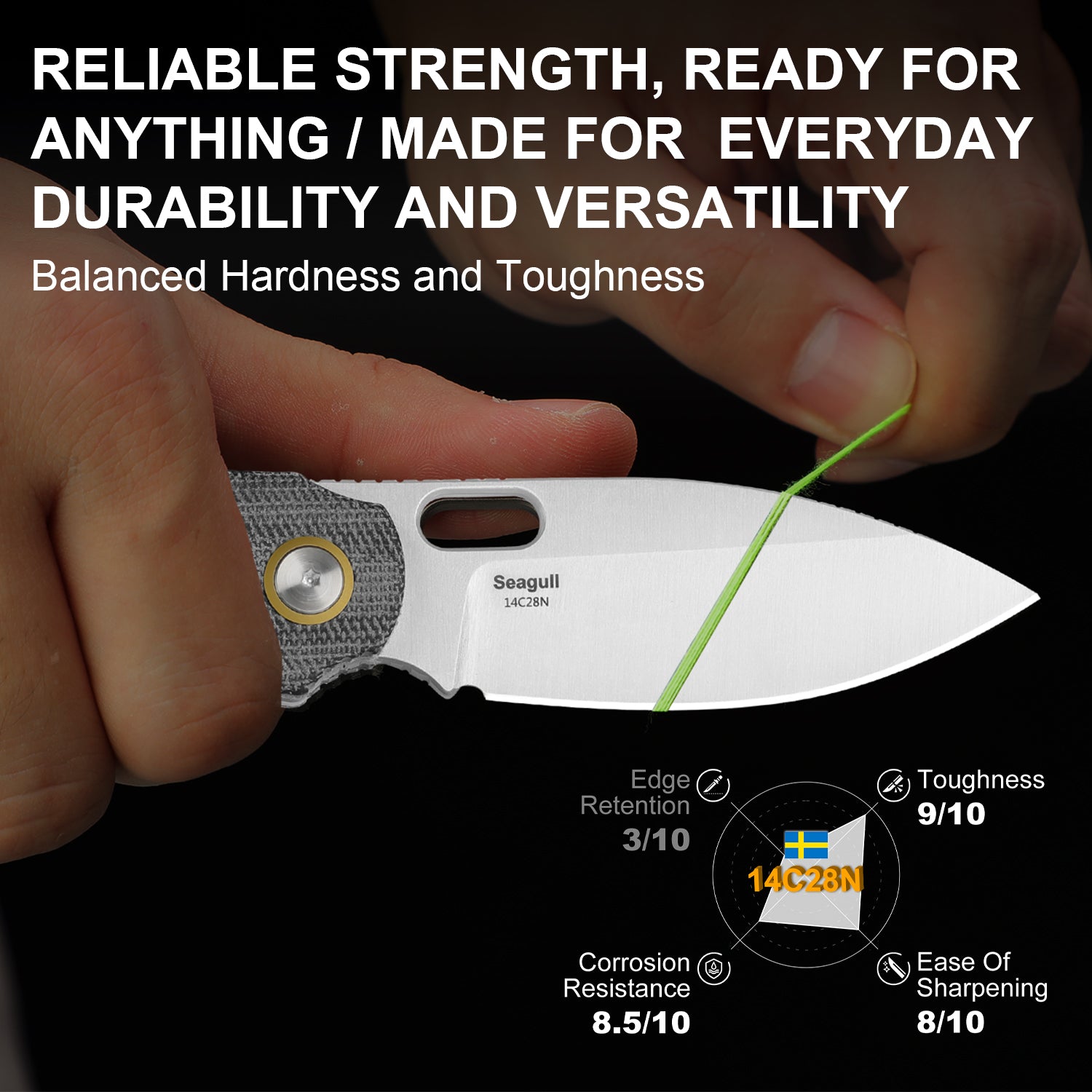 Seagull | 14C28N | Micarta | KizerV™ 3770A1