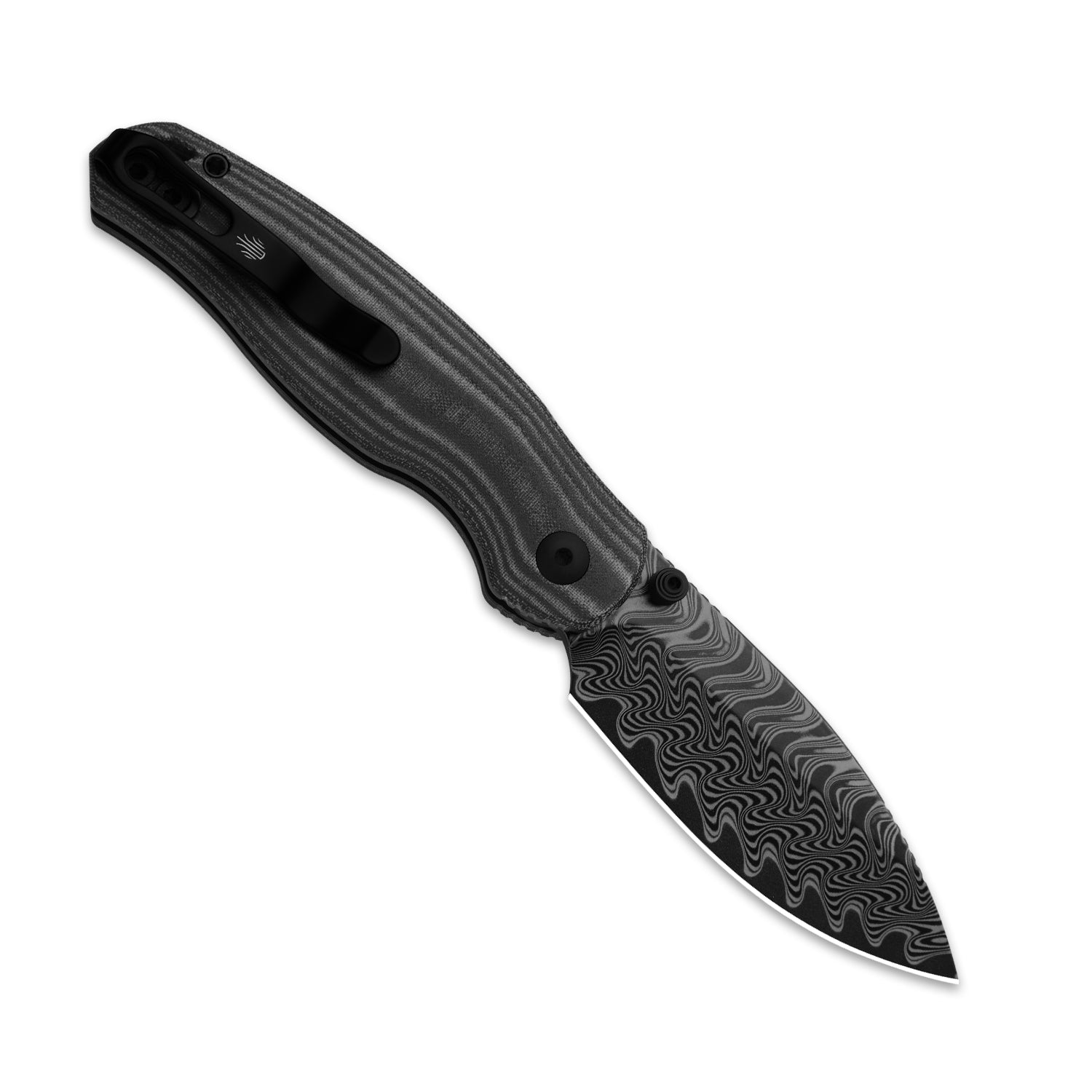 Phoca BD | Kizer Button Liner Lock™ | Black Acid Damascus | Norplex UltreX™ Micarta | KizerV™ 3781BDA3