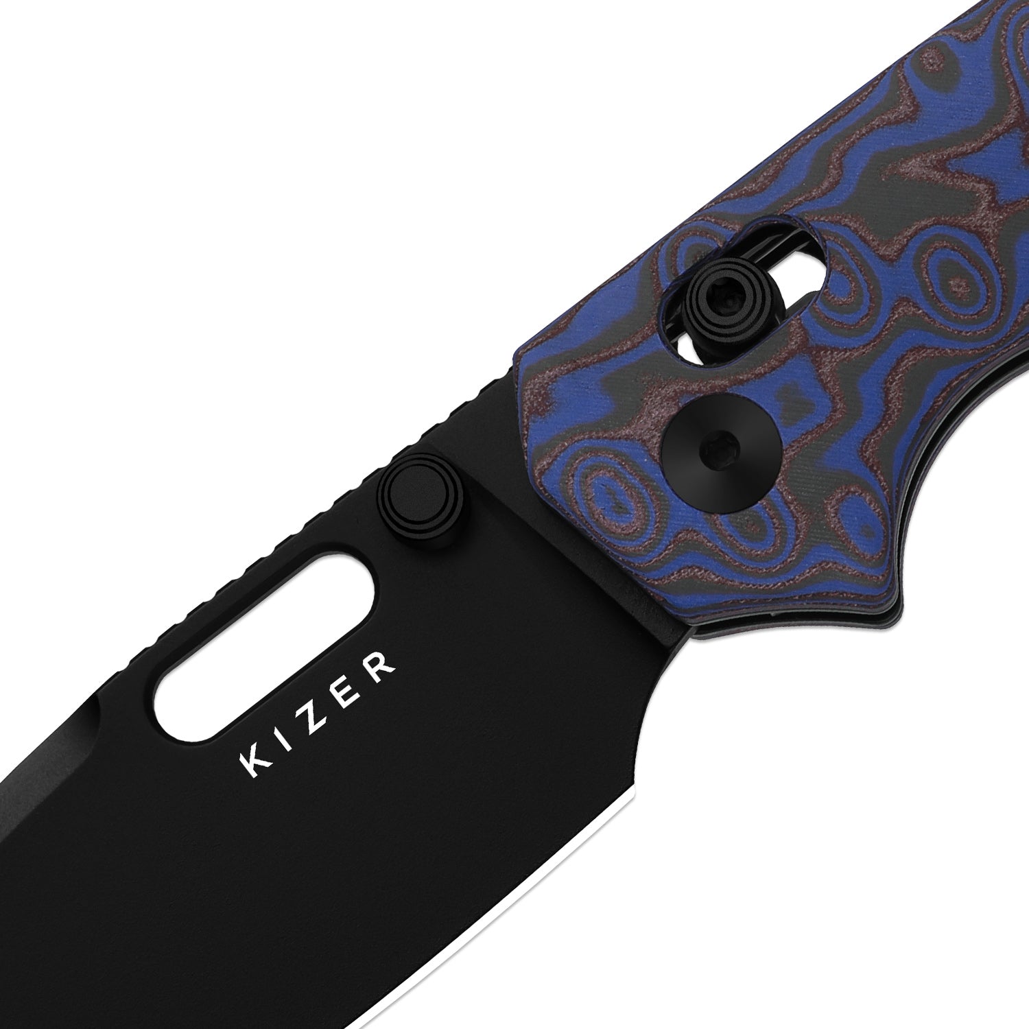 Outposter | Kizer Clutch Lock™ | Vortex Pattern Micarta | Nitro-V+PVD Coating | KizerV™ 3802CDA2
