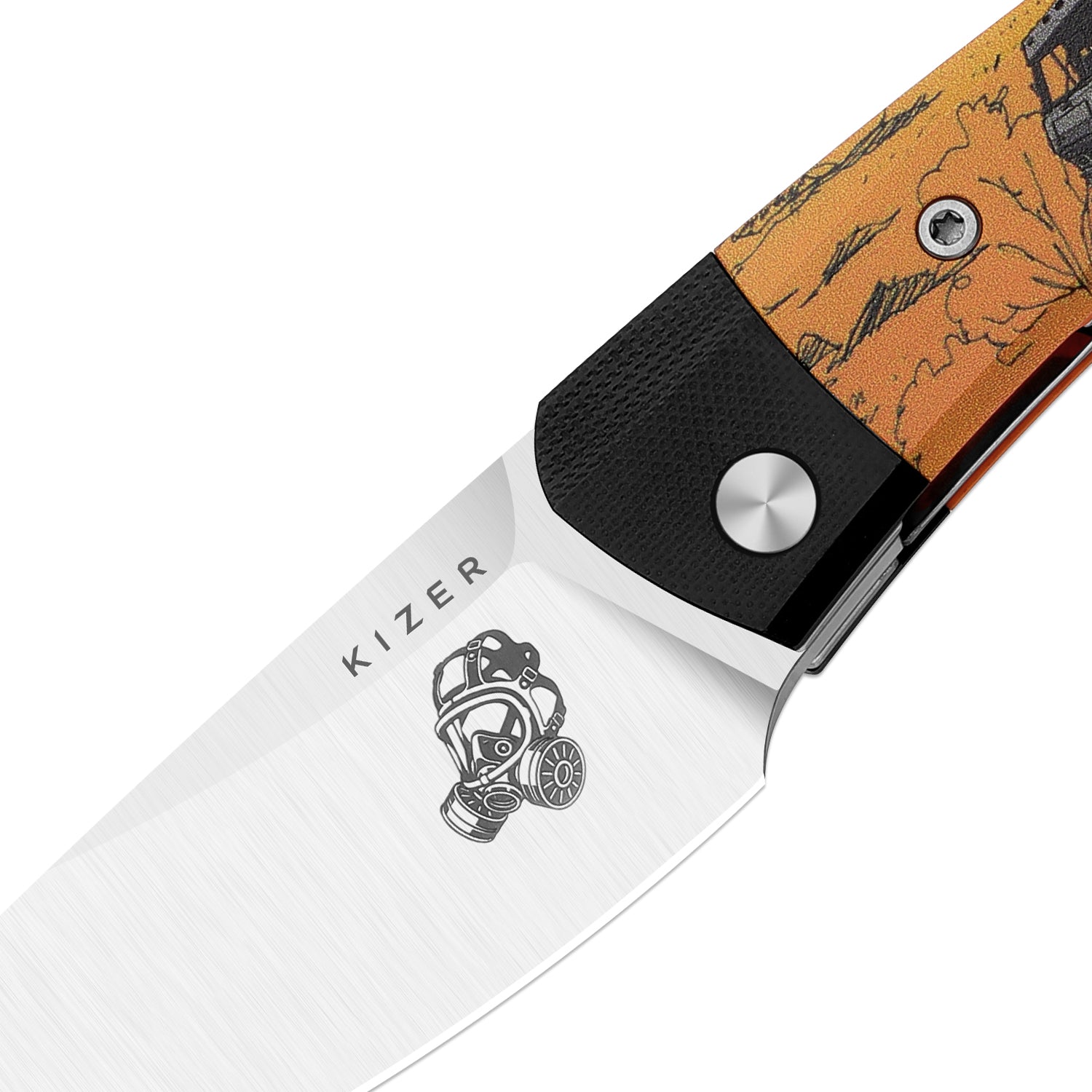 Kizer MOMO Nozhikov Exclusive – Nitro-V Satin Blade & G10 Printed Handle