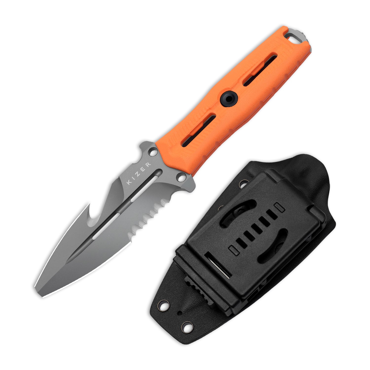 Norcross | Nitro-V | Orange G10 | Exclusive - Double Edged | KizerV™ FB01A7