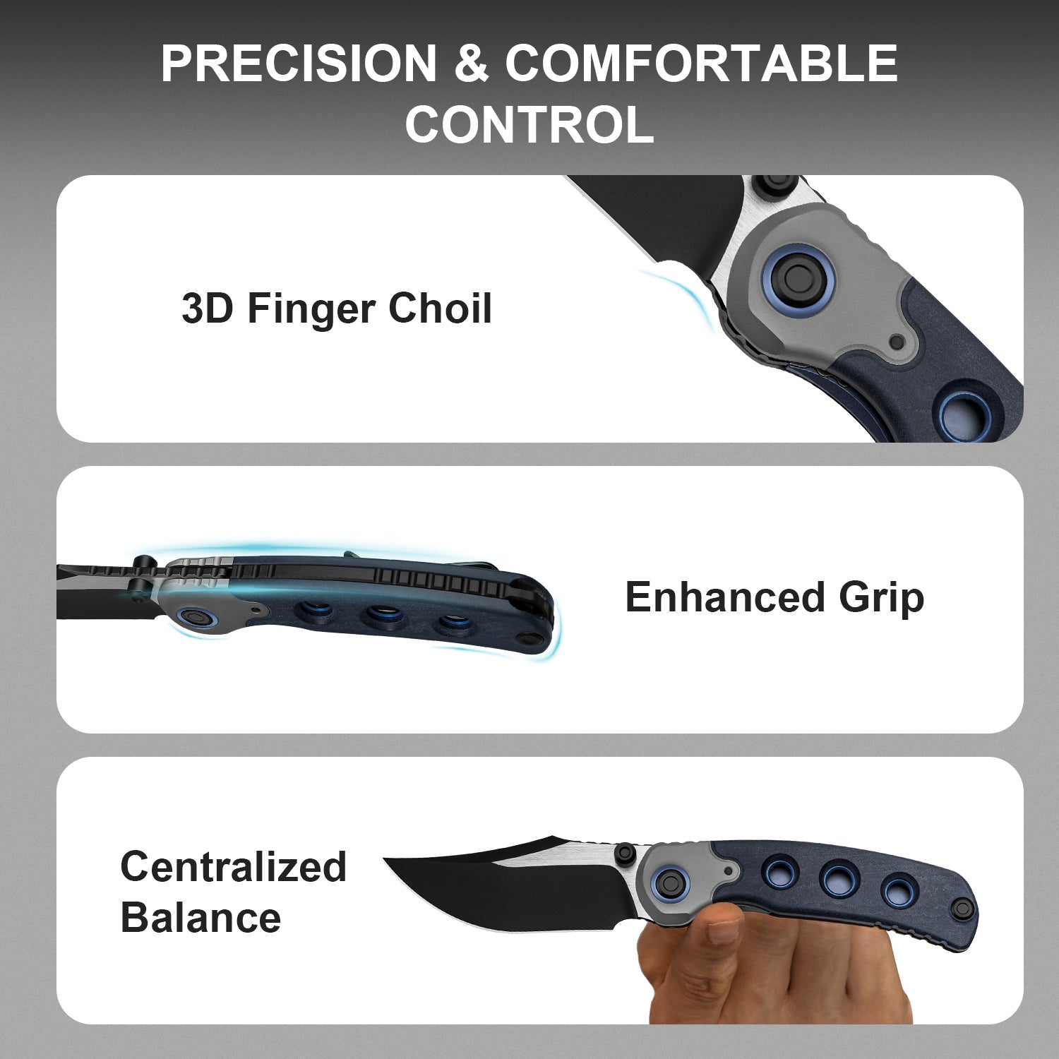 PIONEER | S35VN | Blue Canyon & Titanium | KizerB™ FK03A2